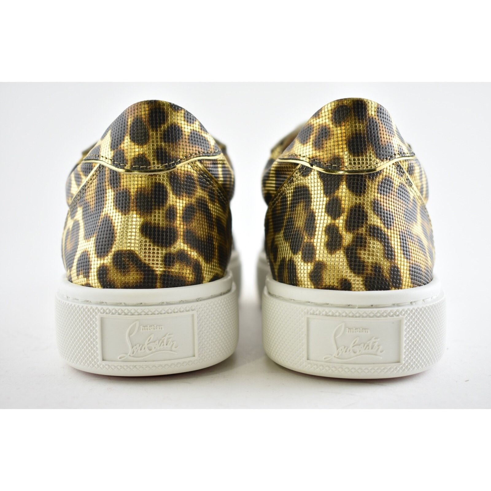 Christian Louboutin Vieirissima Flat Gold Leopard Lace Up Tie Low Top Sneaker 36 Size US 6 / IT 36 - 11 Thumbnail