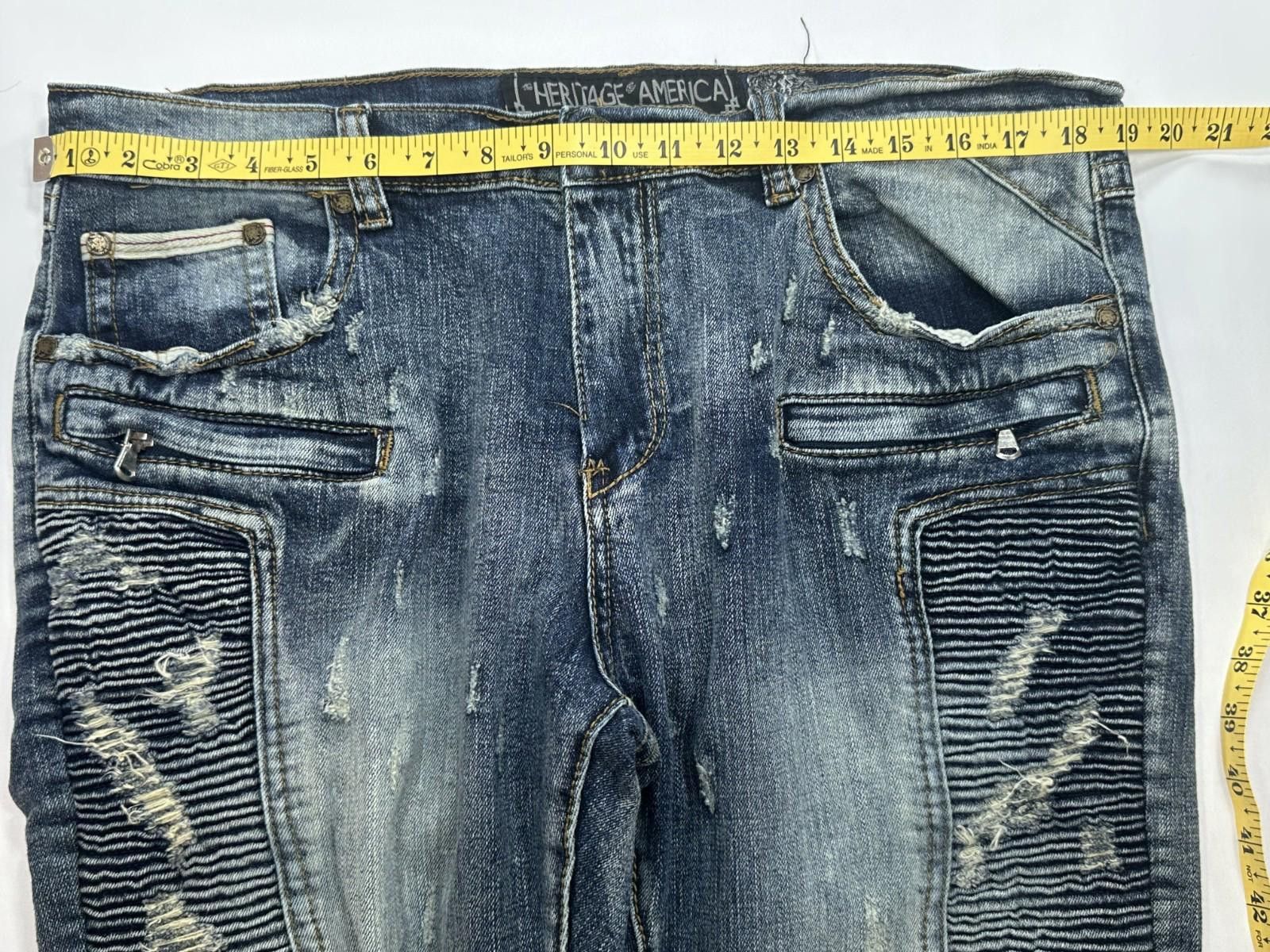 Other Heritage America Distressed Denim Jeans Blue Men 38/34 Size US 38 / EU 54 - 3 Thumbnail
