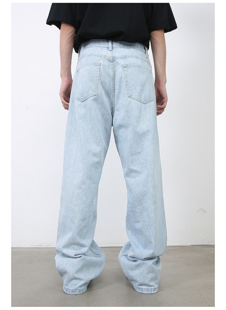 Japanese Brand × Jean Retro light blue straight men's loose washed all-match jeans Size US 34 / EU 50 - 6 Thumbnail