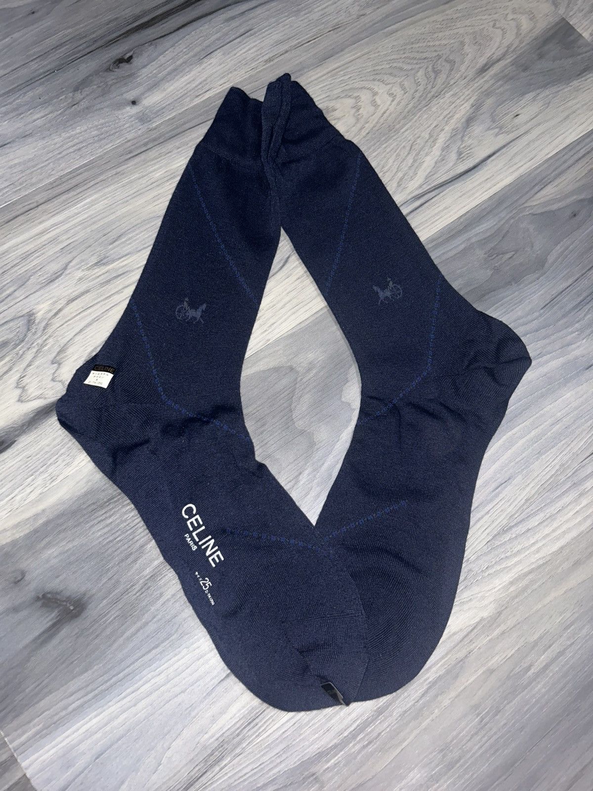 Celine Celine Navy Blue Men’s Dress Socks Size ONE SIZE - 1 Thumbnail