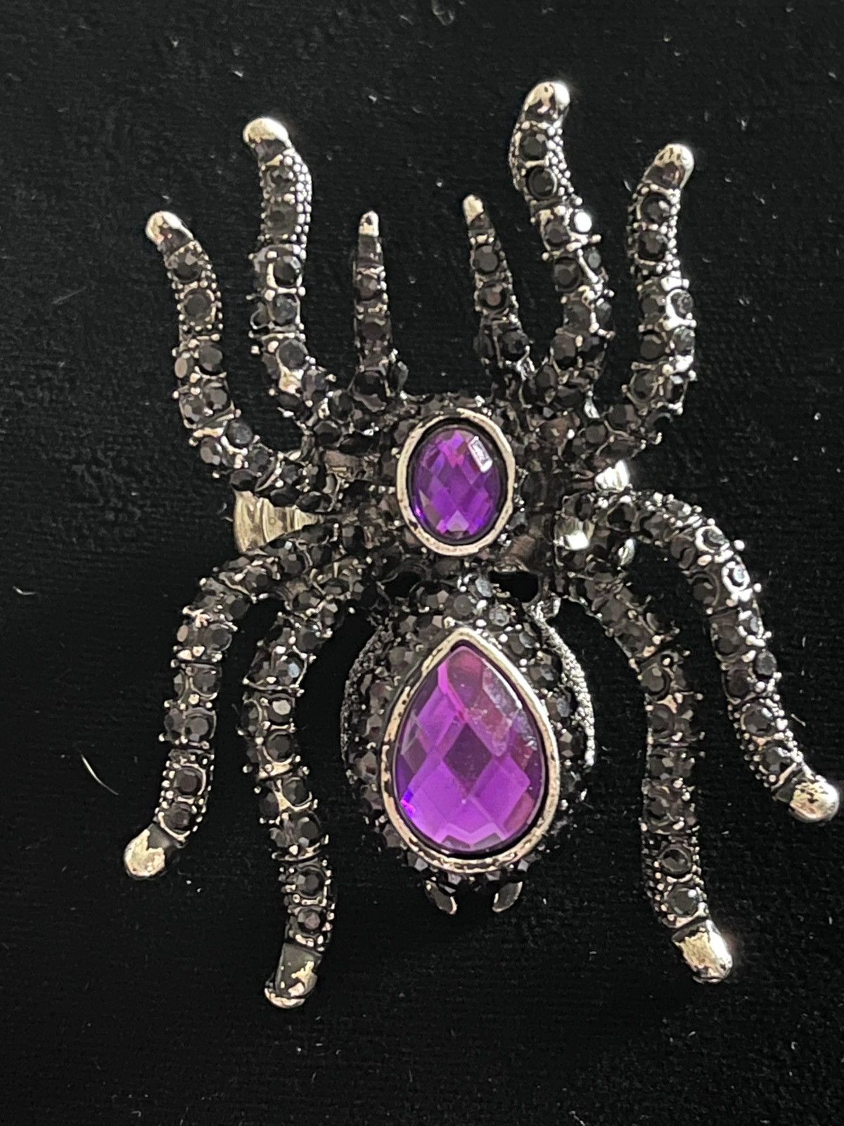 Other Gothic Purple Gem Spider Statement Ring Size ONE SIZE - 2 Thumbnail