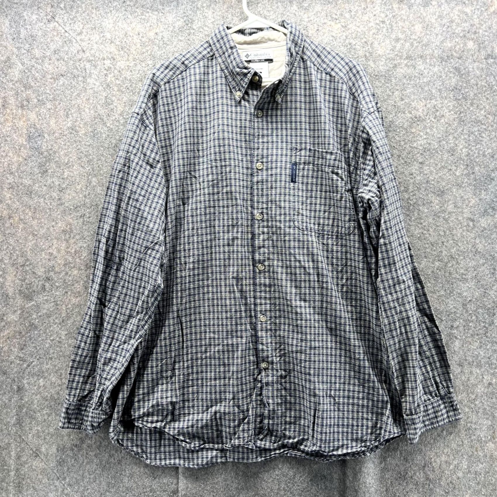 Vintage VINTAGE Columbia Shirt Men XL Plaid Gray Button-Down Casual/Business/Workwear Size US XL / EU 56 / 4 - 2 Thumbnail