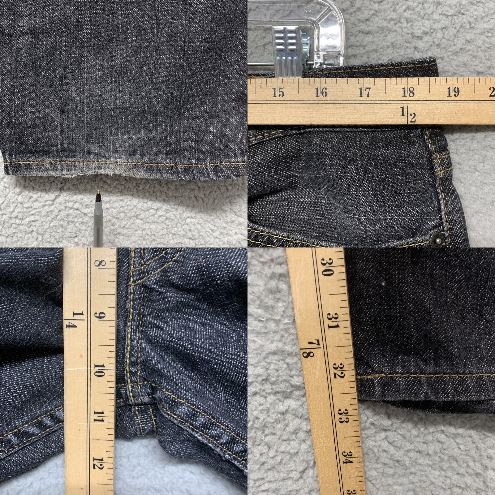 Levi's Levi Strauss Levi's 514 Slim Straight Jeans Mens 37X32 Heather Black Denim 5-Pocket Design Regular Slim Jeans Mens Size US 37 - 9 Thumbnail