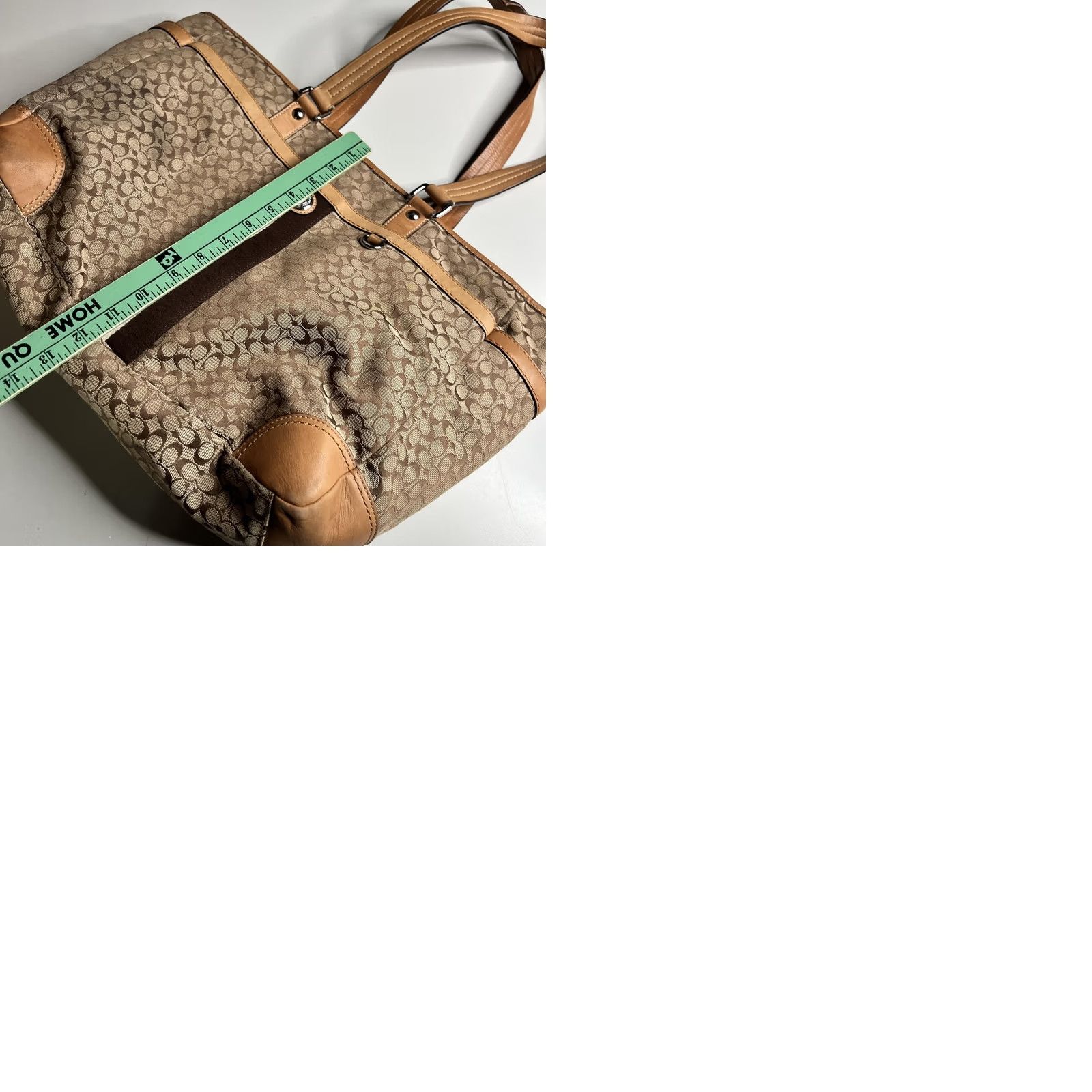Coach Coach Signature Avary Tote Bag Womens Large Brown Jacquard Leather Shoulder Stripe Size ONE SIZE - 10 Thumbnail