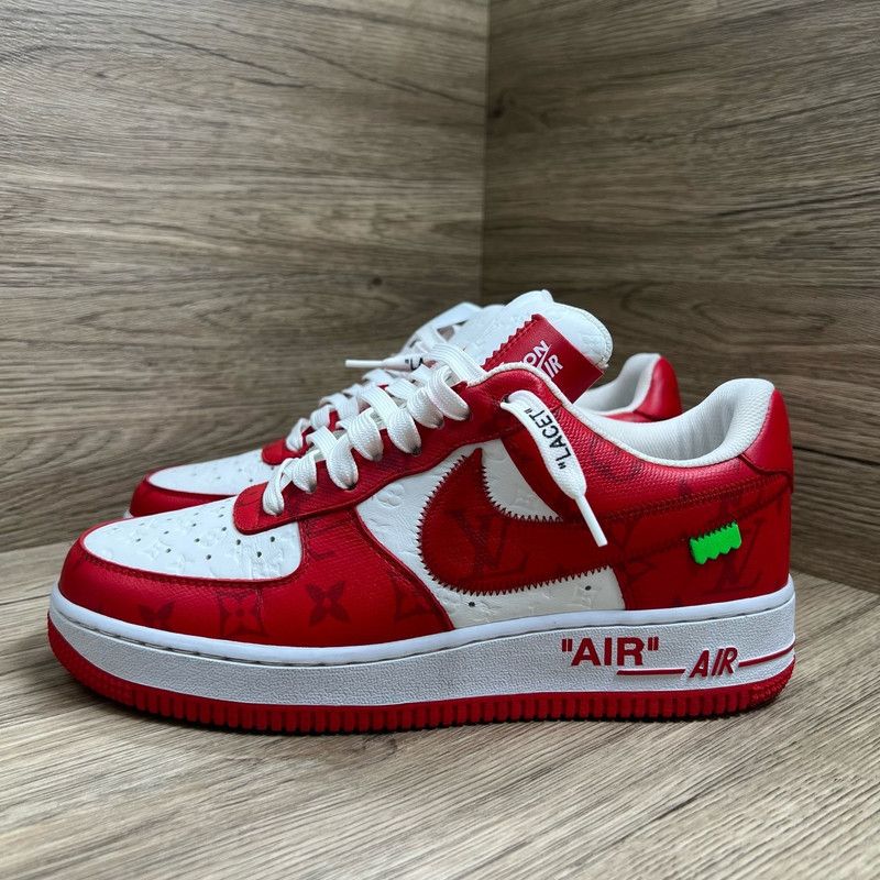 Louis Vuitton Nike x Louis Vuitton Red Air Force 1 Sneakers 0079 Size US 7.5 / EU 40-41 - 1 Thumbnail