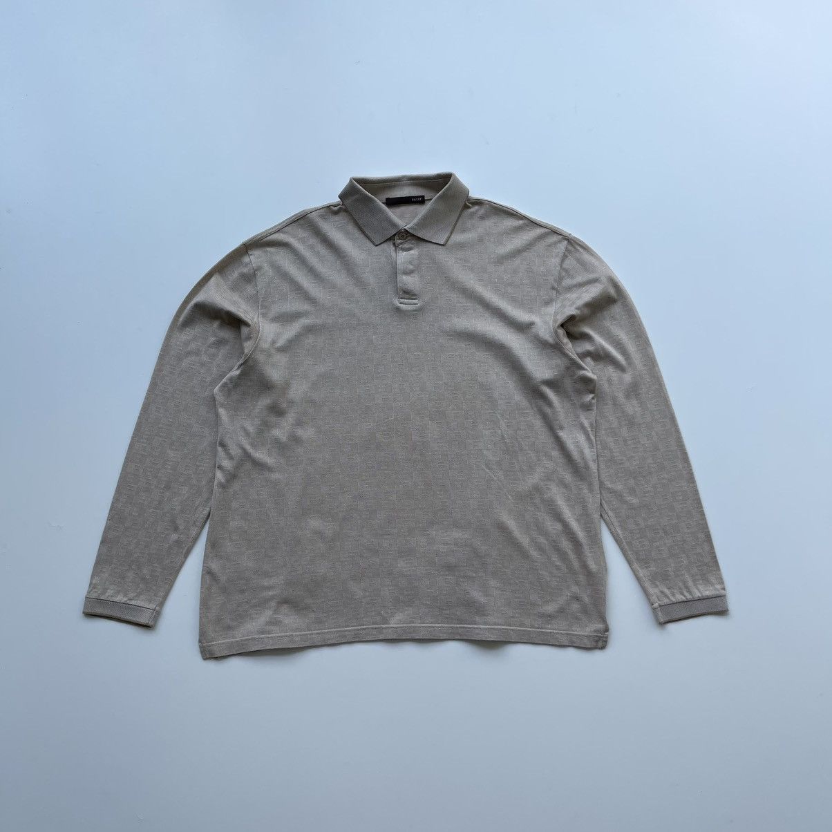 Bally × Vintage Bally Monogram Pure Cotton Polo Long Sleeve Vintage Beige Size US L / EU 52-54 / 3 - 1 Thumbnail