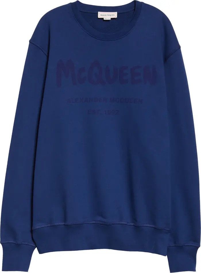 Alexander McQueen Logo Printed Drop-Shoulder Sweatshirt