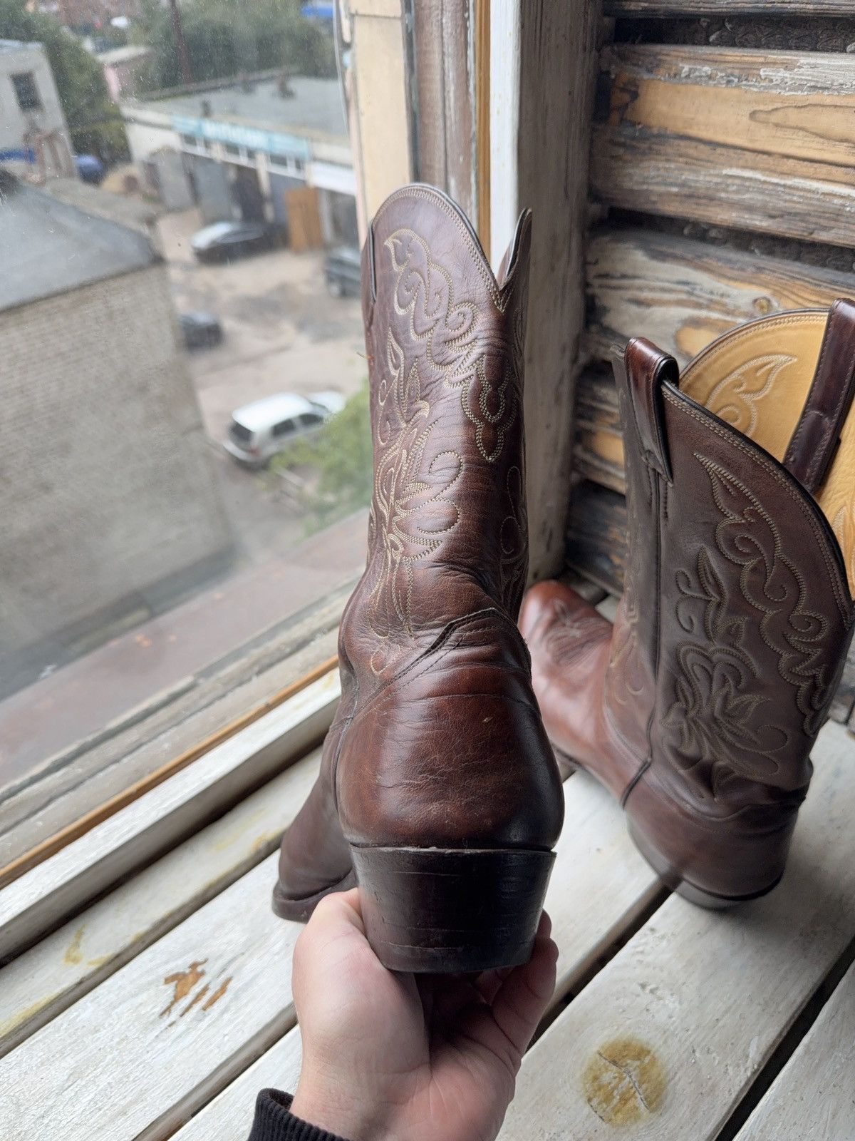 Justin Boots Justin Boots 1652 Brown Leather Western Cowboy Boots USA Size US 12 / EU 45 - 5 Thumbnail