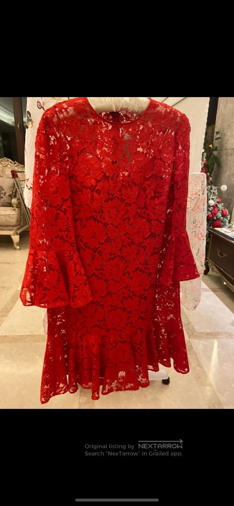 Valentino Big red lace dress