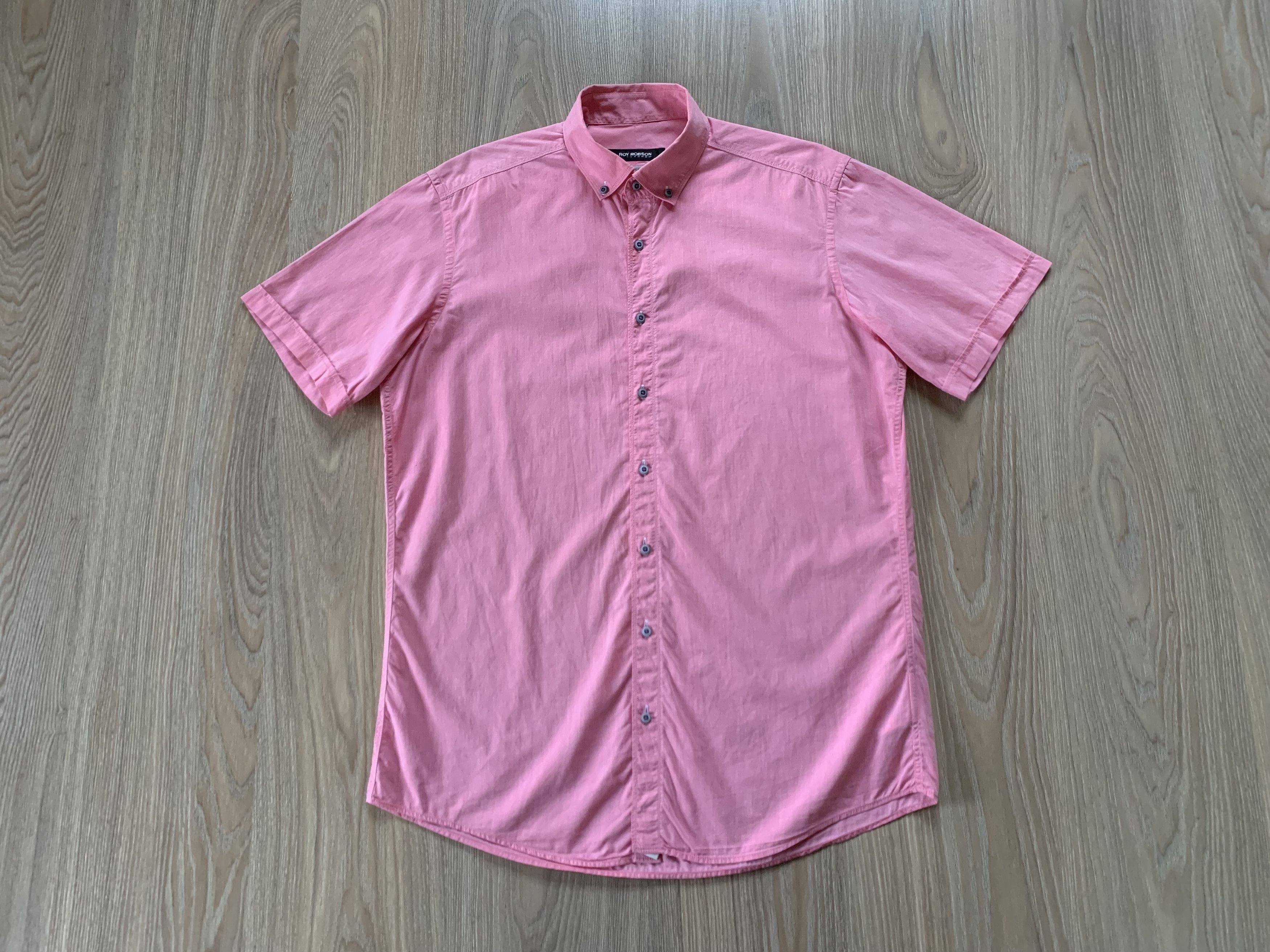 Designer Roy Robson Shape Fit Pink Short Sleeve Shirt Size US M / EU 48-50 / 2 - 2 Thumbnail