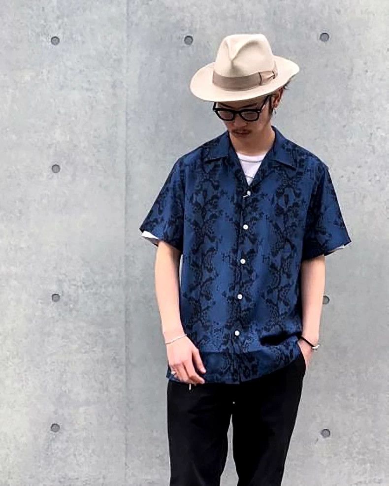 wacko maria Snake-print short-sleeved shirt 2503-Nextarrow