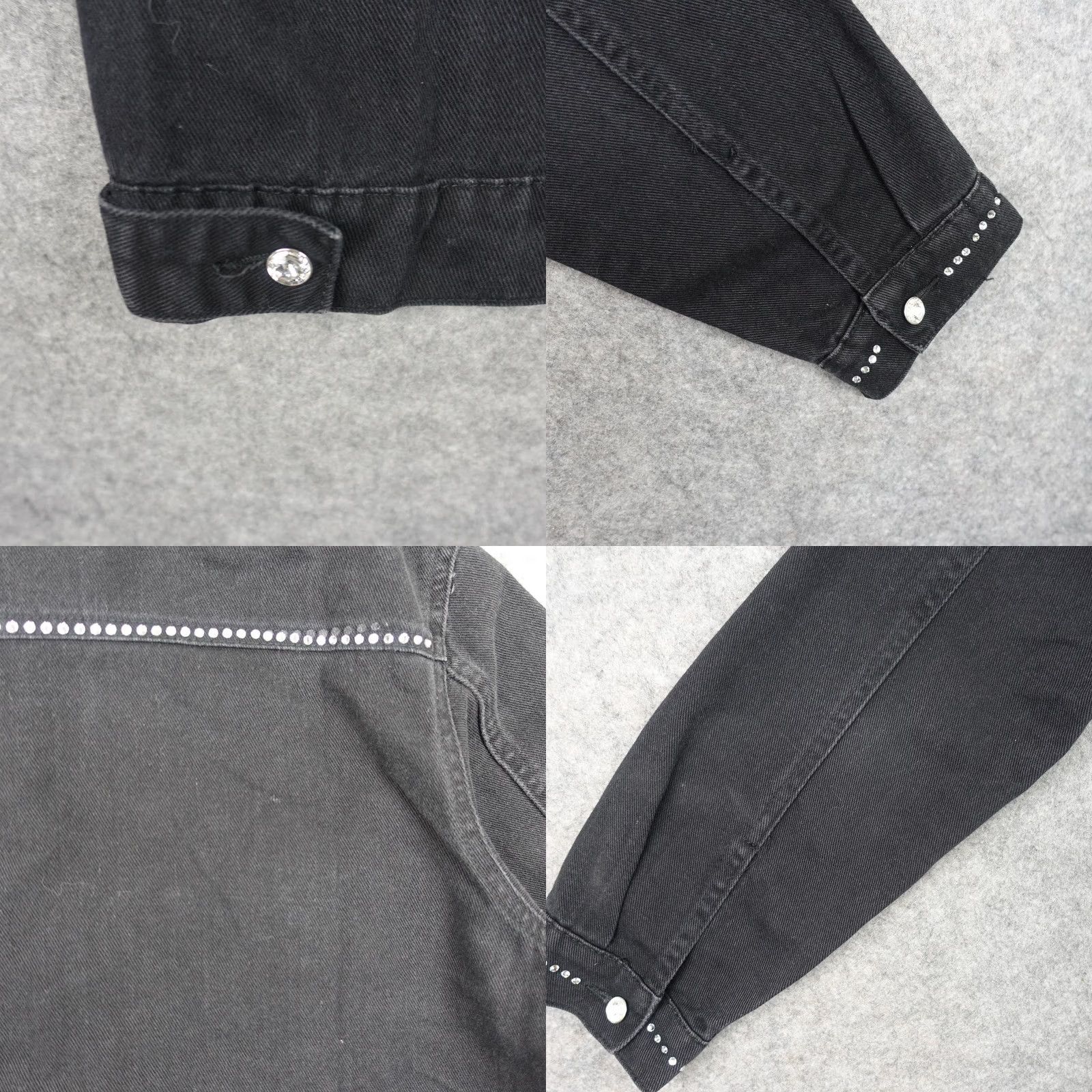 Denime VINTAGE Christine Alexander Womens Small Black Denim Rhinestone Western Jacket Size S / US 4 / IT 40 - 9 Thumbnail