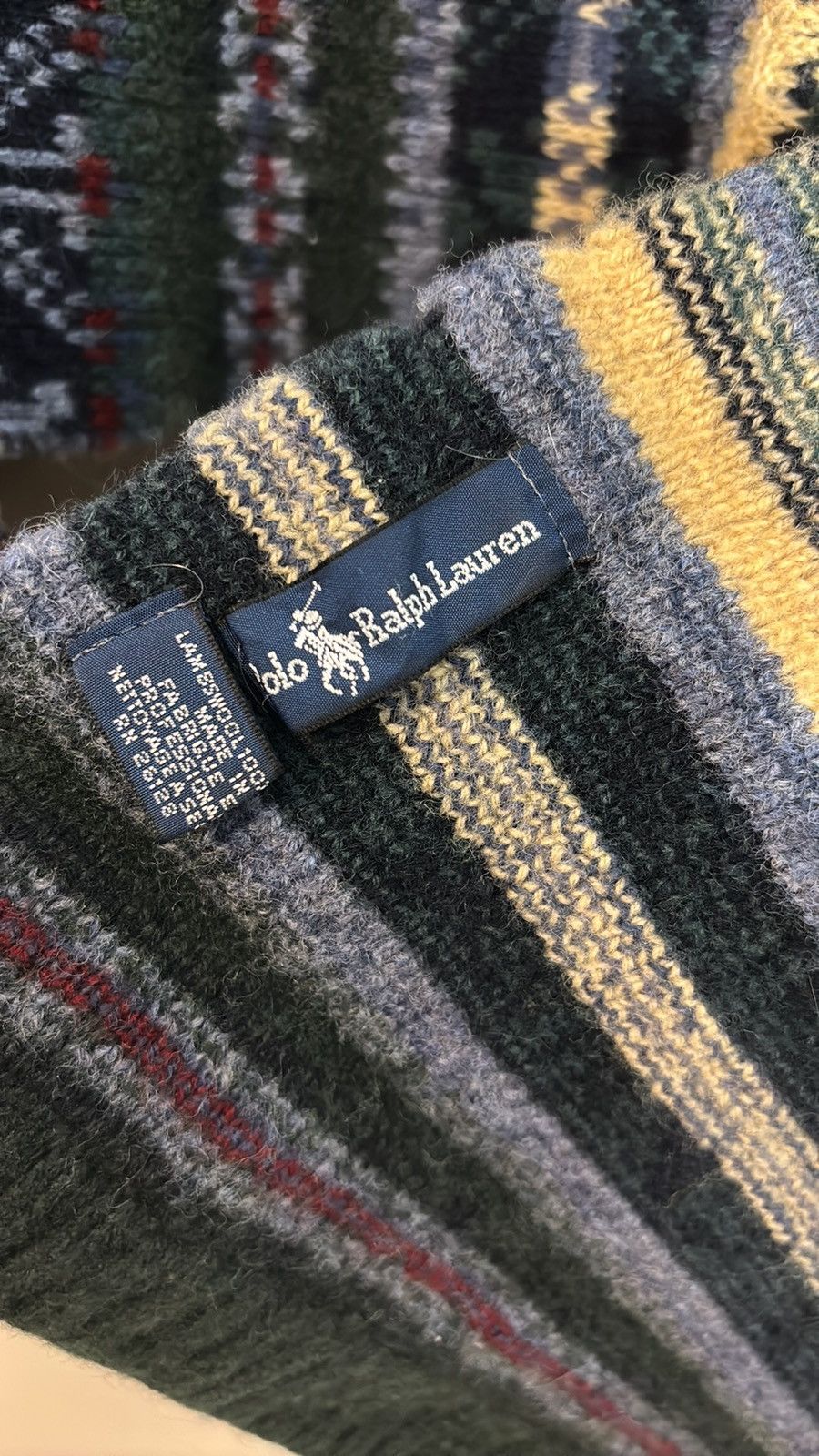 Polo Ralph Lauren × Vintage Vintage Polo Ralph Lauren Knit Lambswool Scarf Size ONE SIZE - 5 Thumbnail