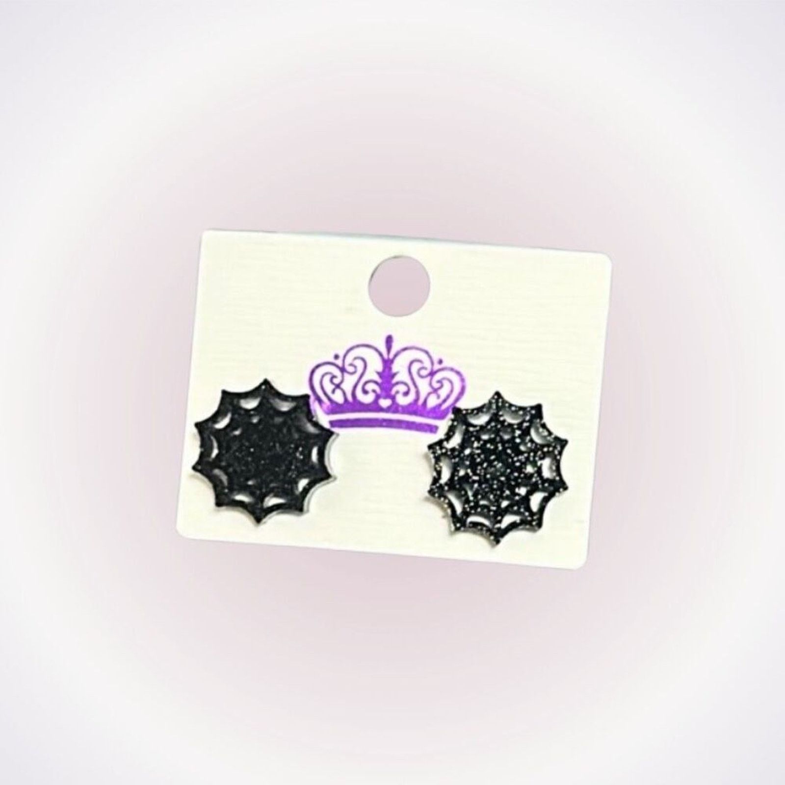 Other Halloween Black Glitter Spider Web Earrings | Sz OS, NWOT Size ONE SIZE - 1 Thumbnail
