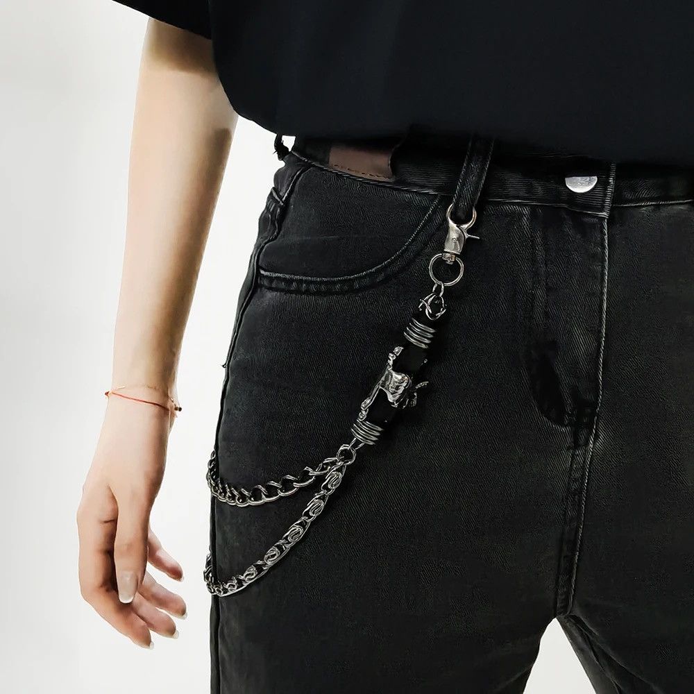 Jewelry Dark Skull Chain Key Chains Wallet Belt Chain Trousers Pants Size ONE SIZE - 2 Thumbnail