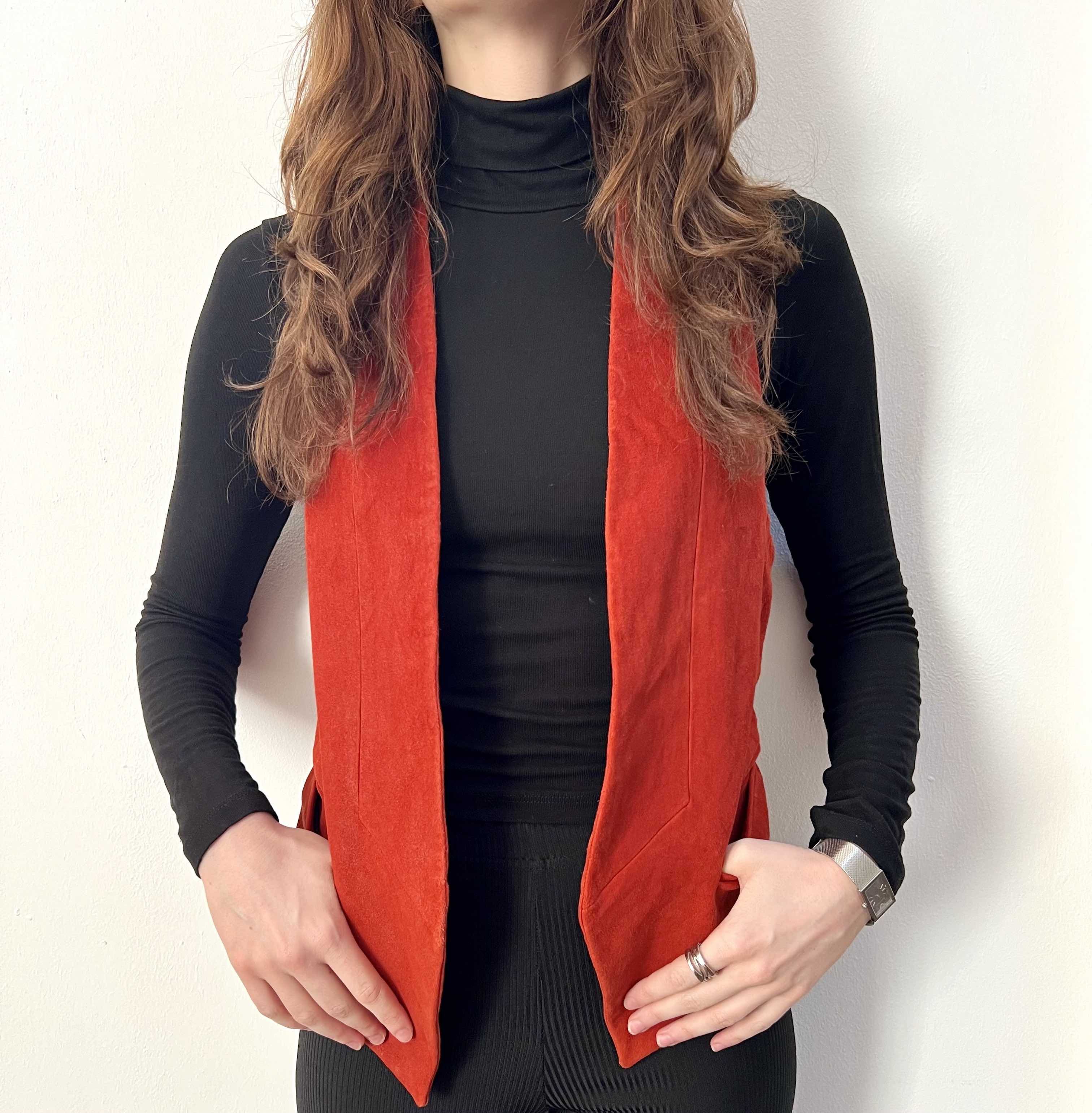 Ann Demeulemeester Suede Leather tailored Waistcoat Size XS / US 0-2 / IT 36-38 - 4 Thumbnail