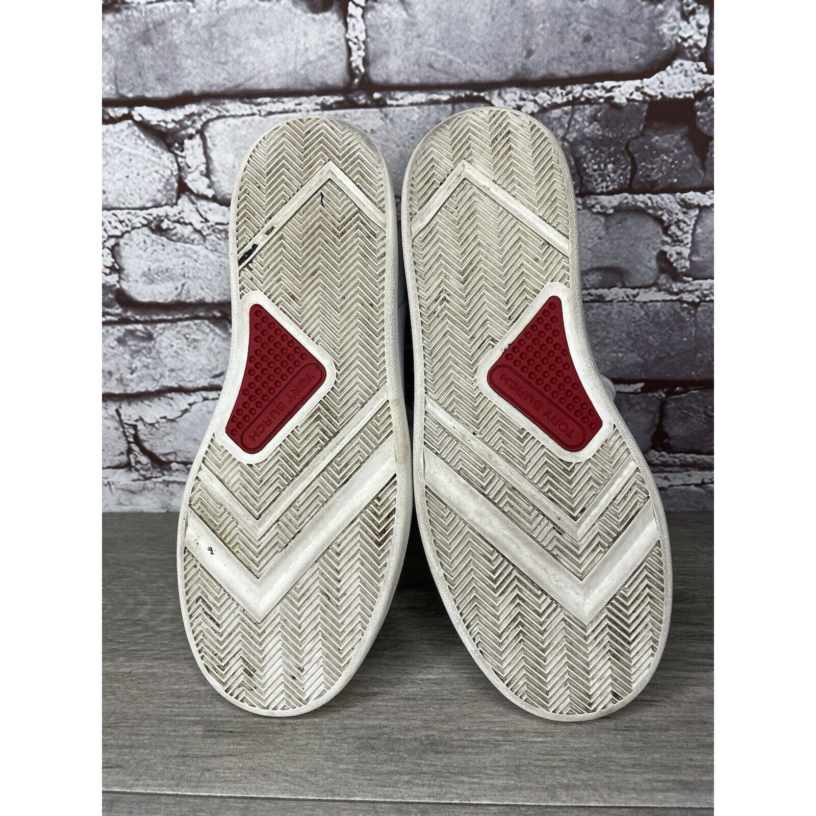 Tory Burch TORY BURCH Howell Court White Leather Red Sneakers Shoes Wom Size US 6.5 / IT 36.5 - 8 Thumbnail