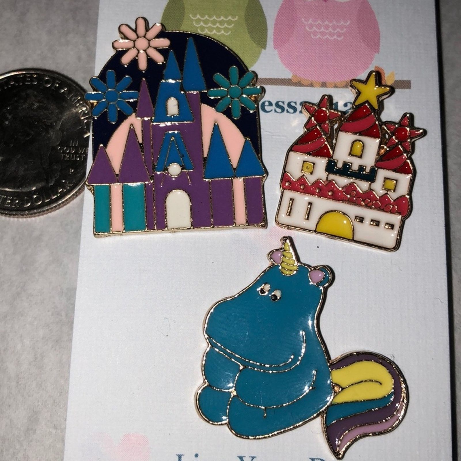 Other 3 Piece - Brooch Fairytale Castles Unicorn Size ONE SIZE - 1 Thumbnail