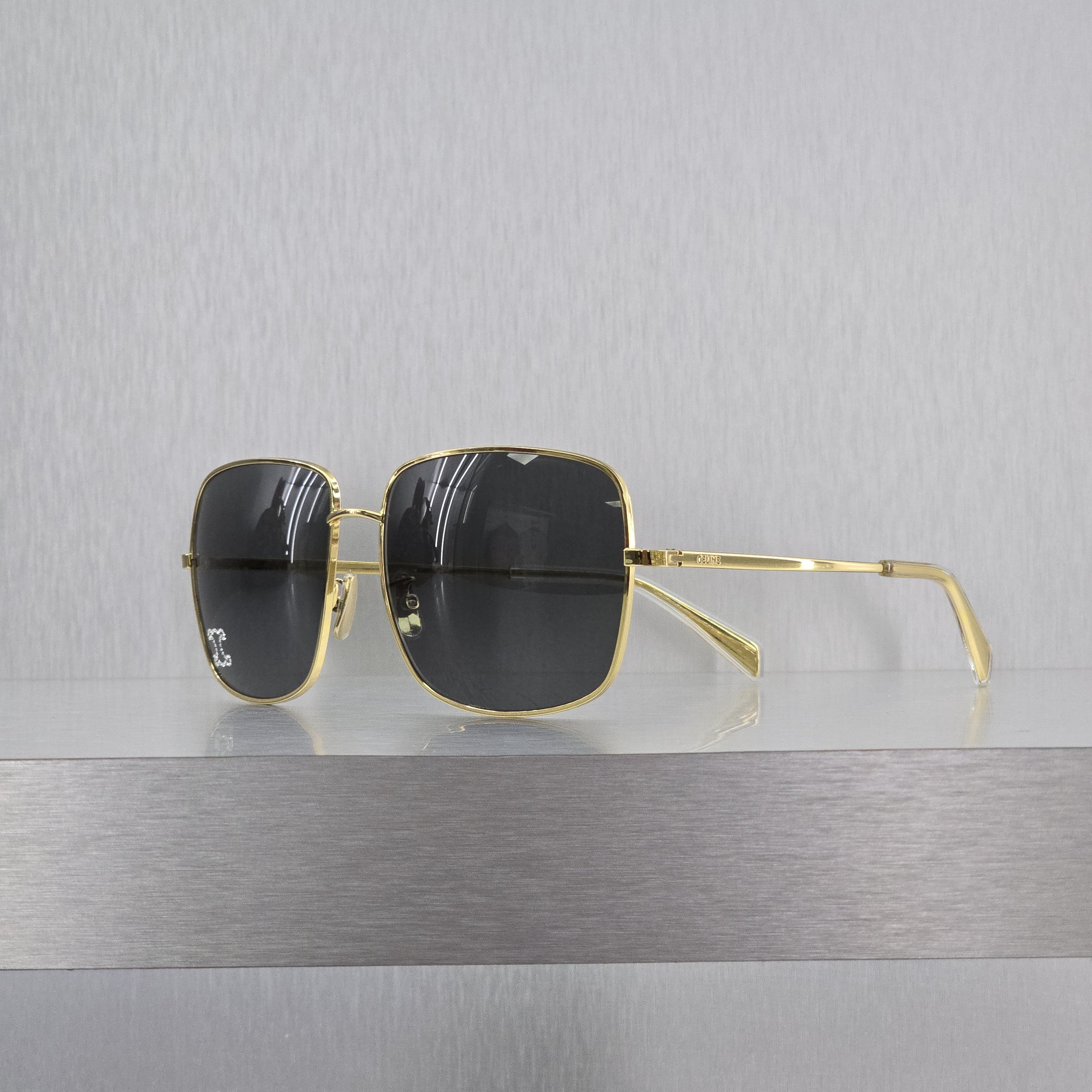 Celine CELINE Triomphe Rhinestone 01 In Metal Crystals GOLD/SMOKE Size ONE SIZE - 7 Thumbnail