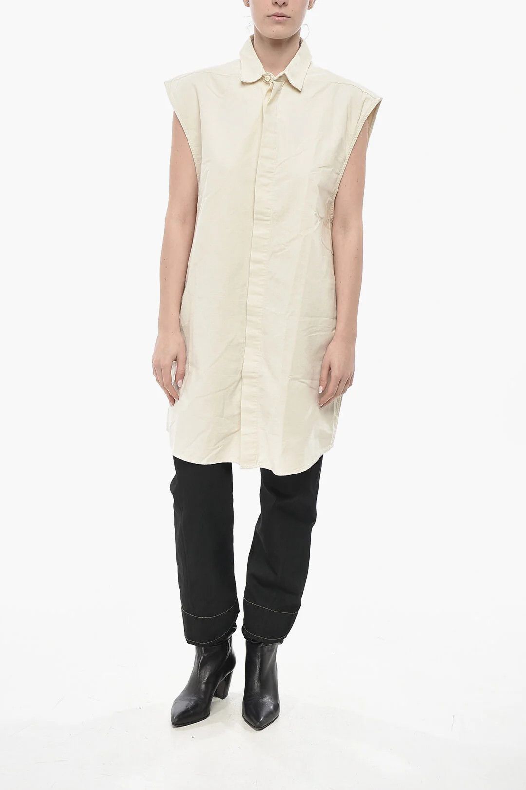 Fear of God og1mm0326 Long Sleeveless Shirt in Beige Size XS / US 0-2 / IT 36-38 - 4 Thumbnail