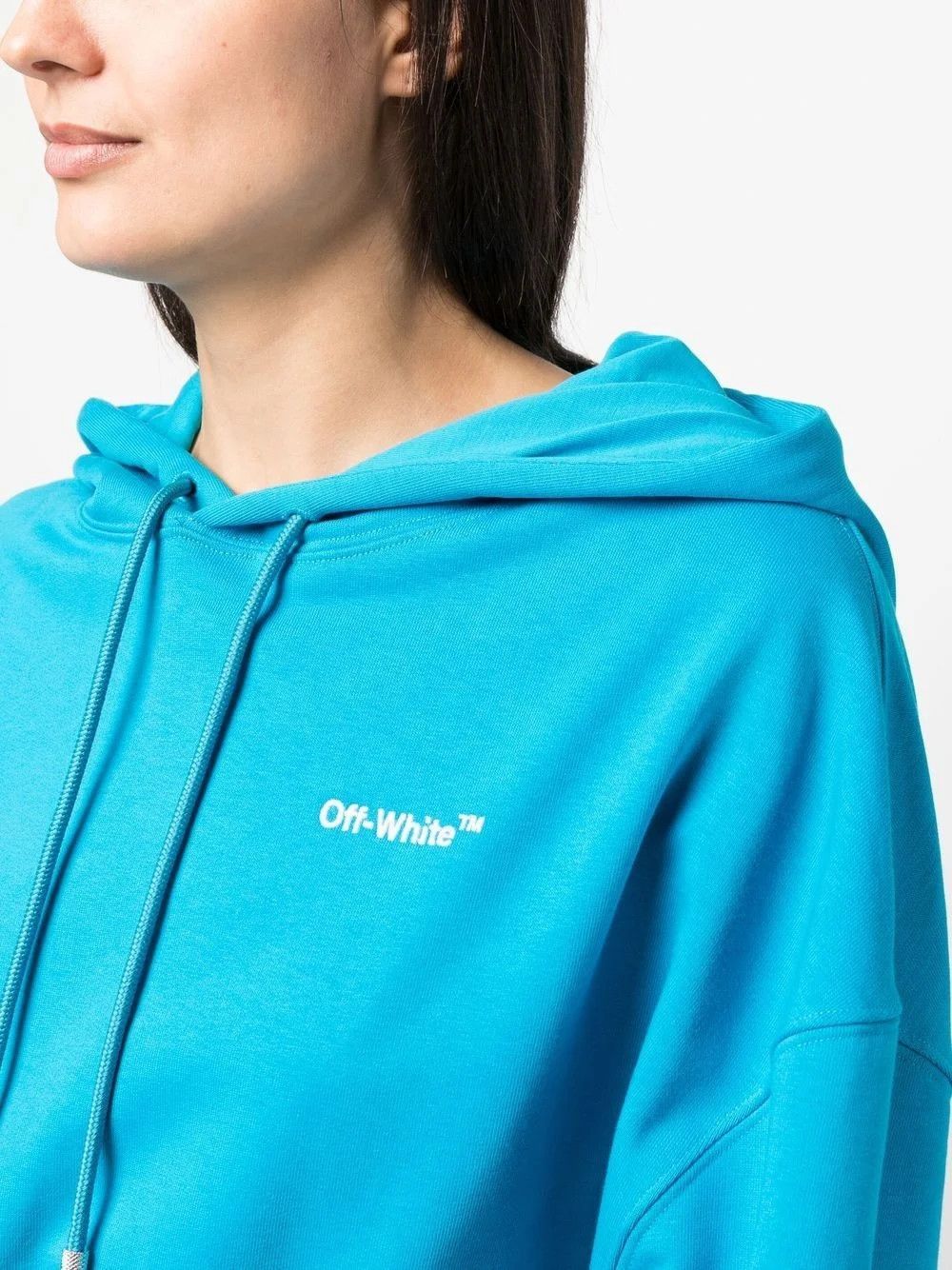 Off-White o1y1225 Logo Hoodie in Turquoise Size M / US 6-8 / IT 42-44 - 2 Thumbnail