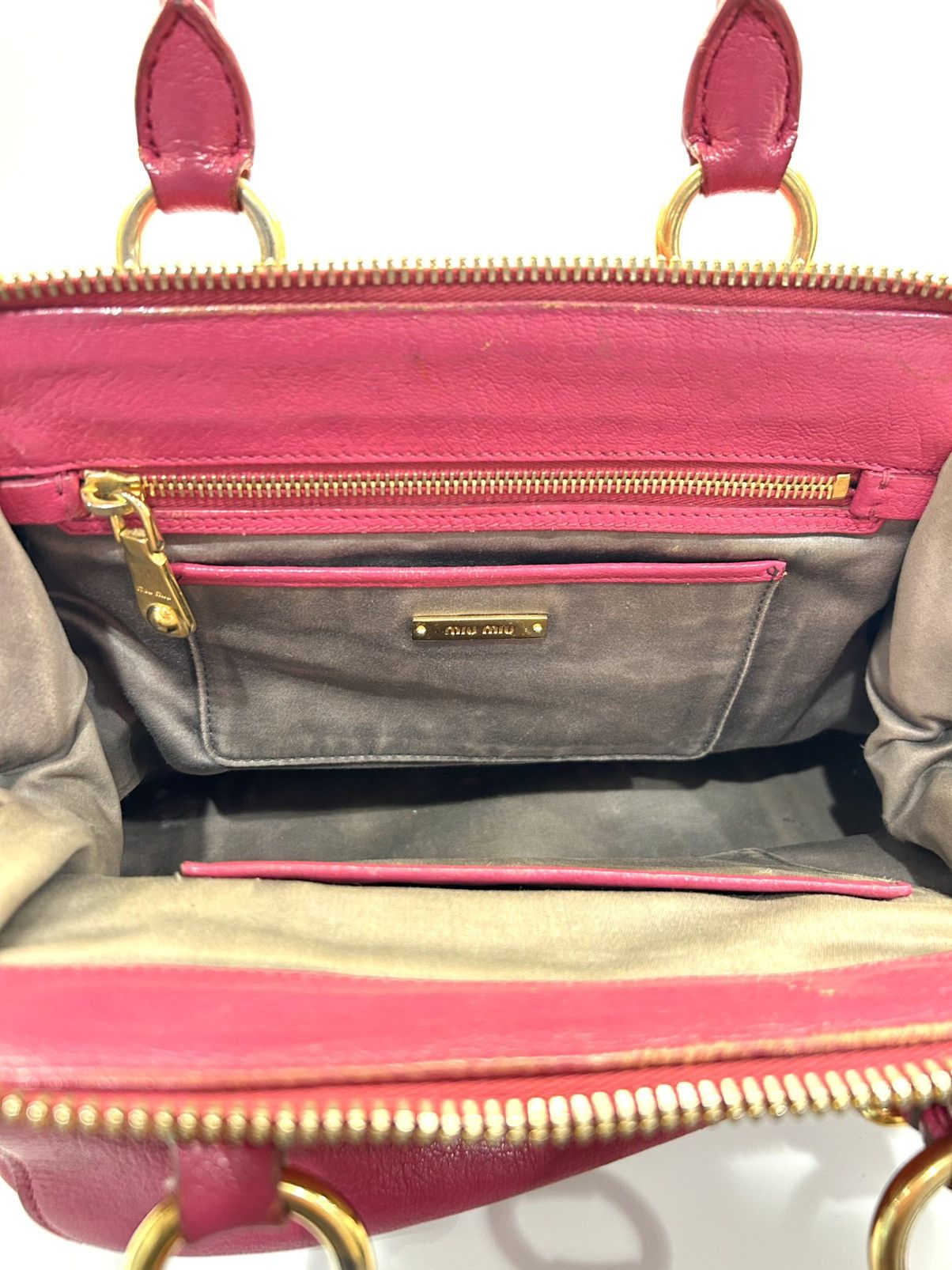 Miu Miu Miu Miu Madras Leather Pink Handbag Size ONE SIZE - 6 Thumbnail