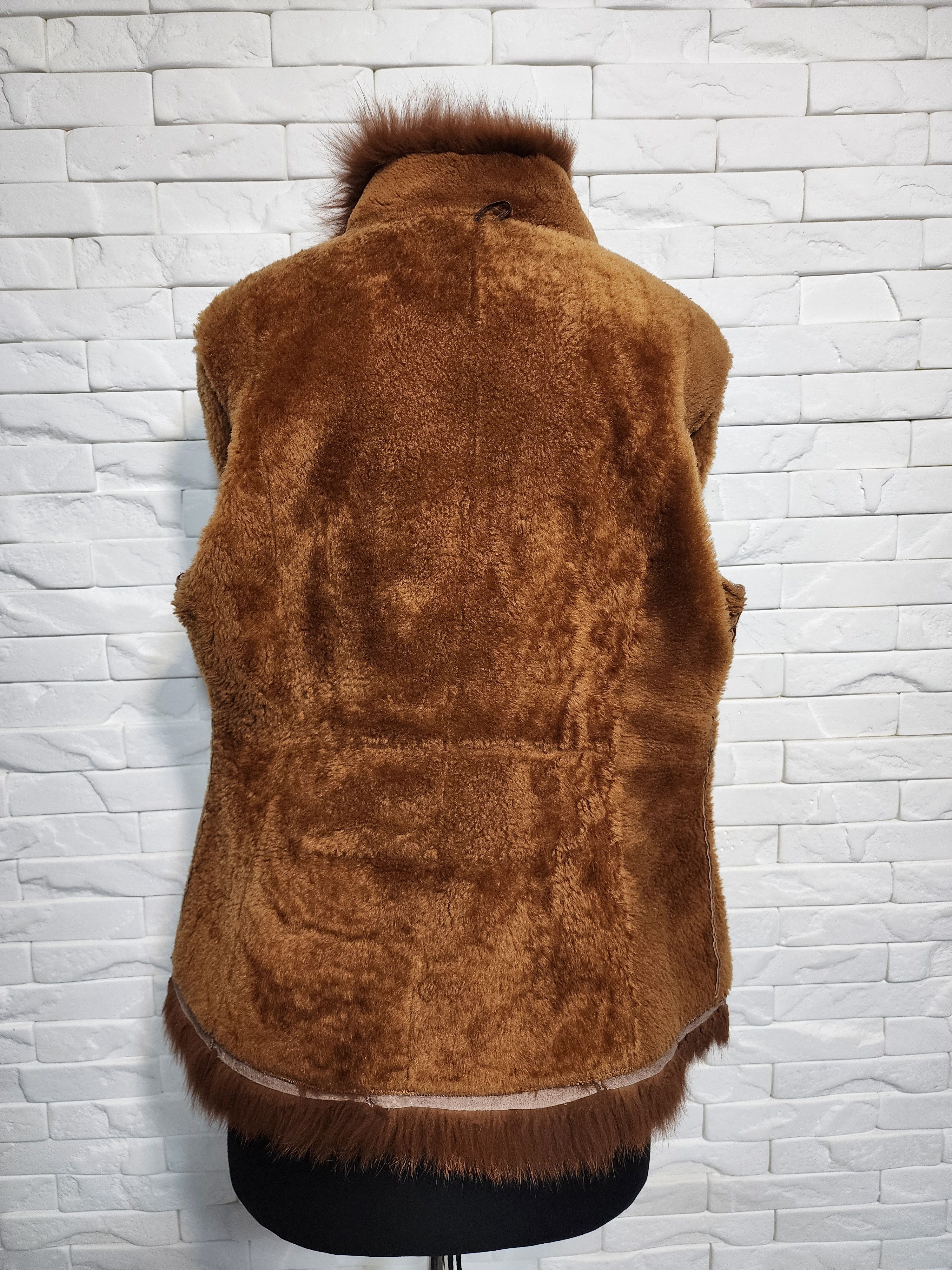 Furla Brown Sheepskin Coat: Women's Jacket Size L / US 10 / IT 46 - 7 Thumbnail
