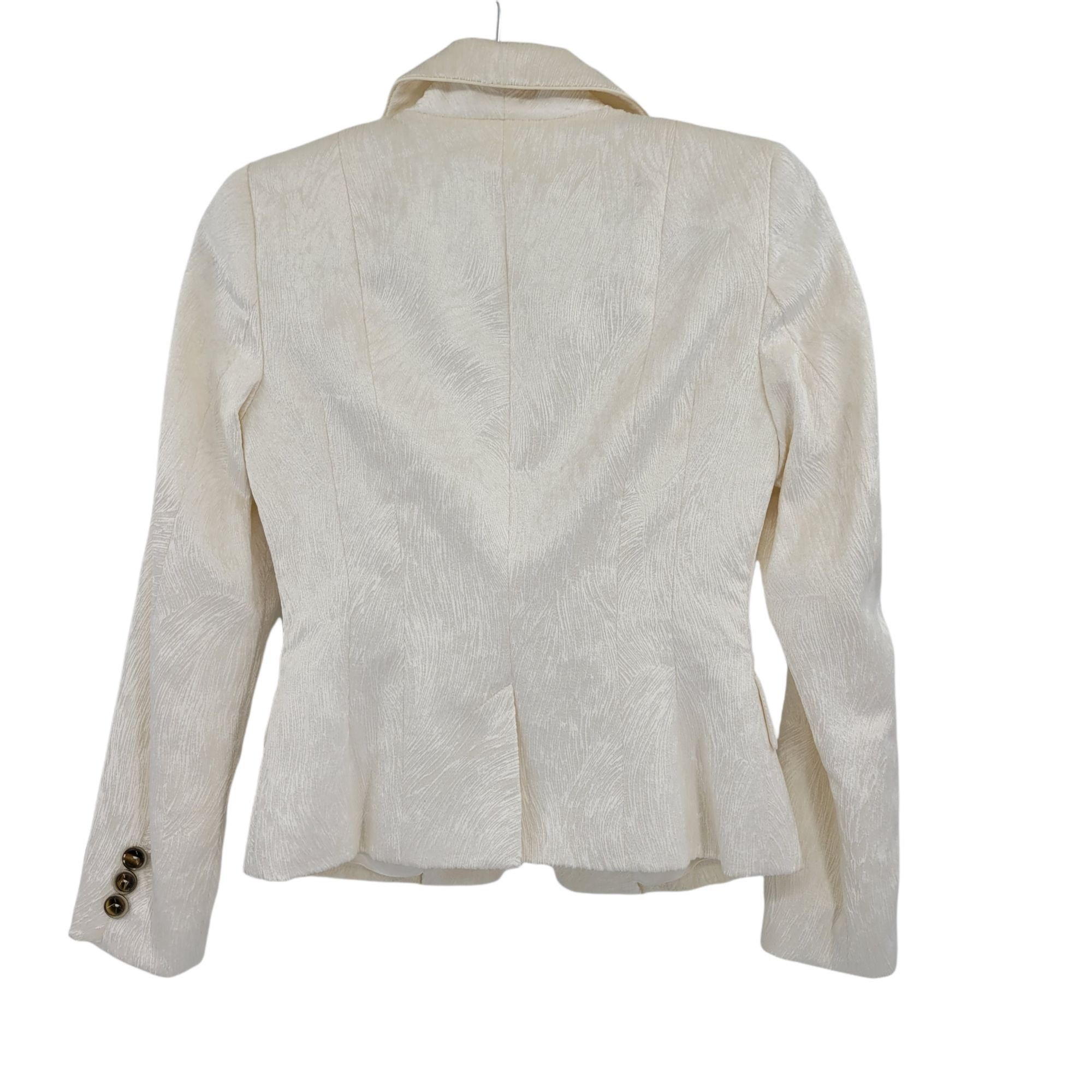 Bebe Vtg Bebe Textured Faux Fur Blazer Sz 2 Ivory Old Money Holly Size XS / US 0-2 / IT 36-38 - 3 Thumbnail