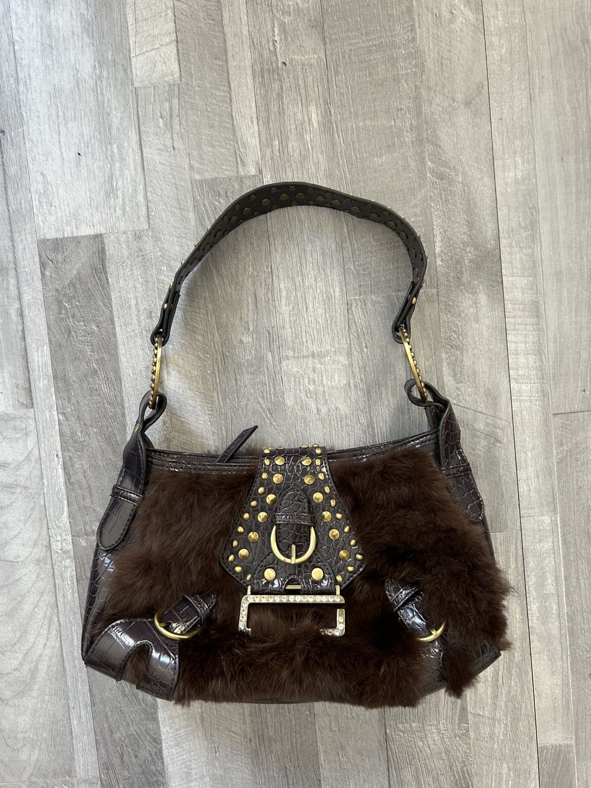 Avant Garde Shoulder Bag Y2K Style in Purple, Women's