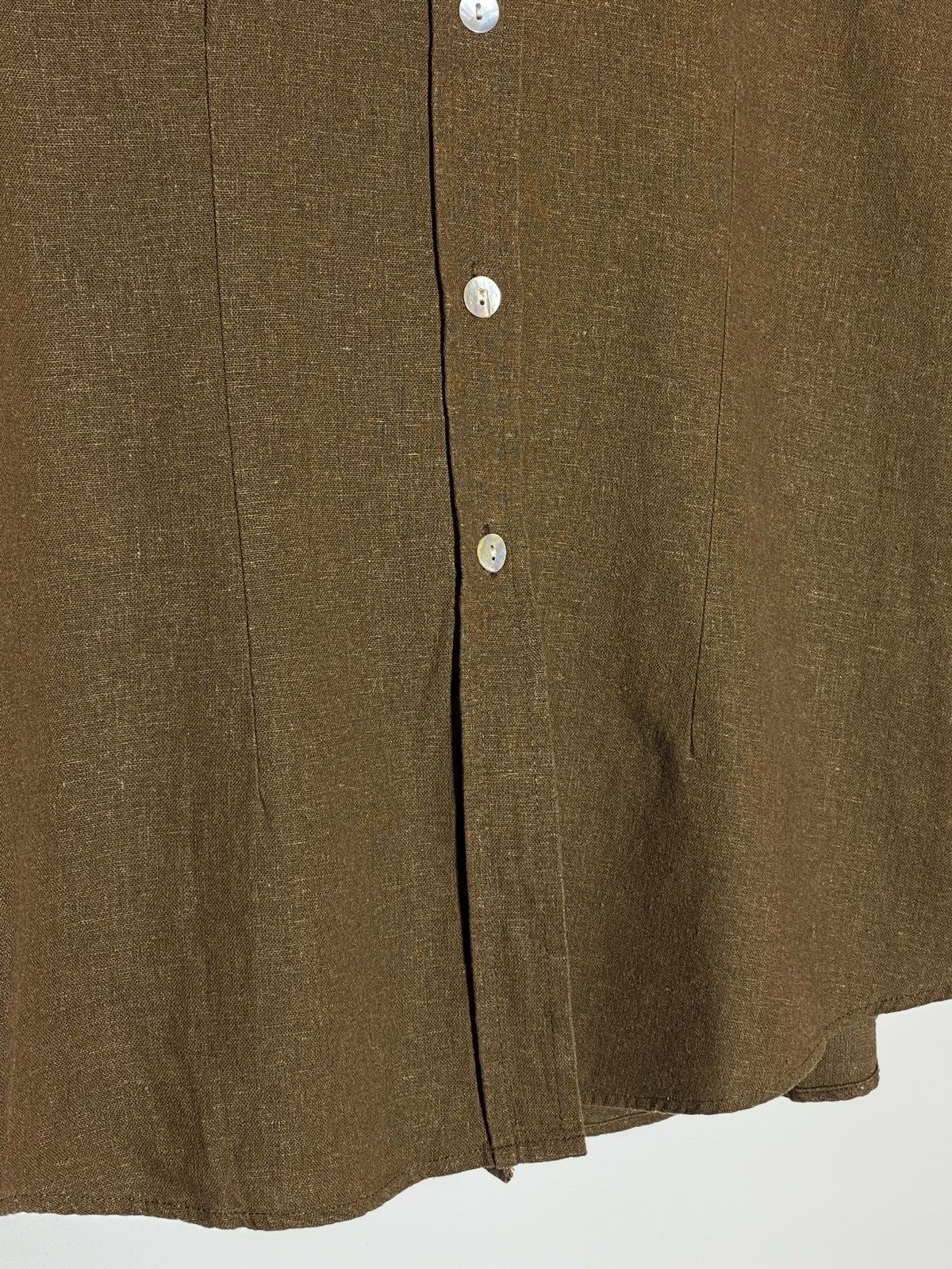 Kenzo Kenzo Femme Vintage 90s Brown Linen Shirt Size XL / US 12-14 / IT 48-50 - 4 Thumbnail