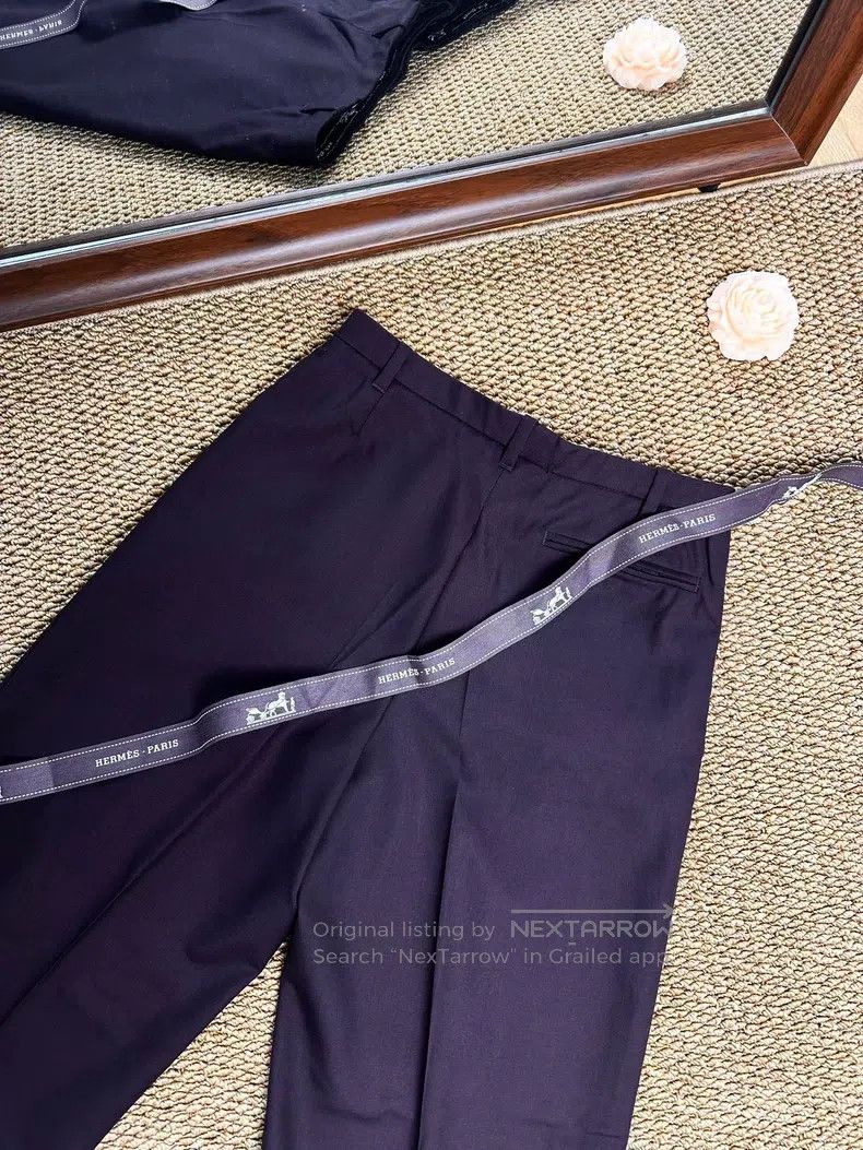 Hermes Hermes Fine Wool Pleated Straight Trousers - Caramel Size 25" / US 0 / IT 36 - 5 Thumbnail