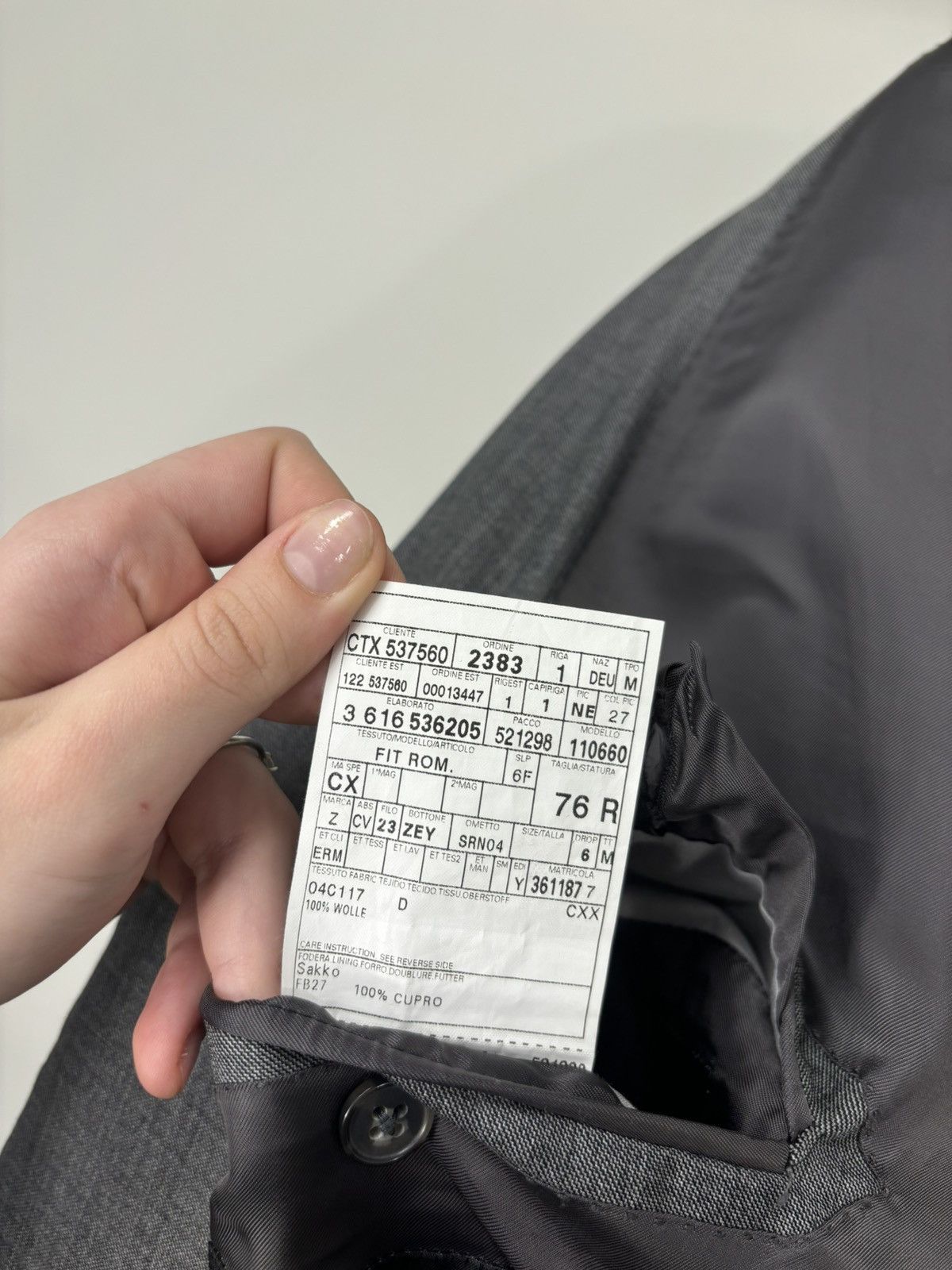 Ermenegildo Zegna Ermenegildo Zegna Su Misura Fit Rom Gray Formal Wool Suit Size 54L - 12 Thumbnail