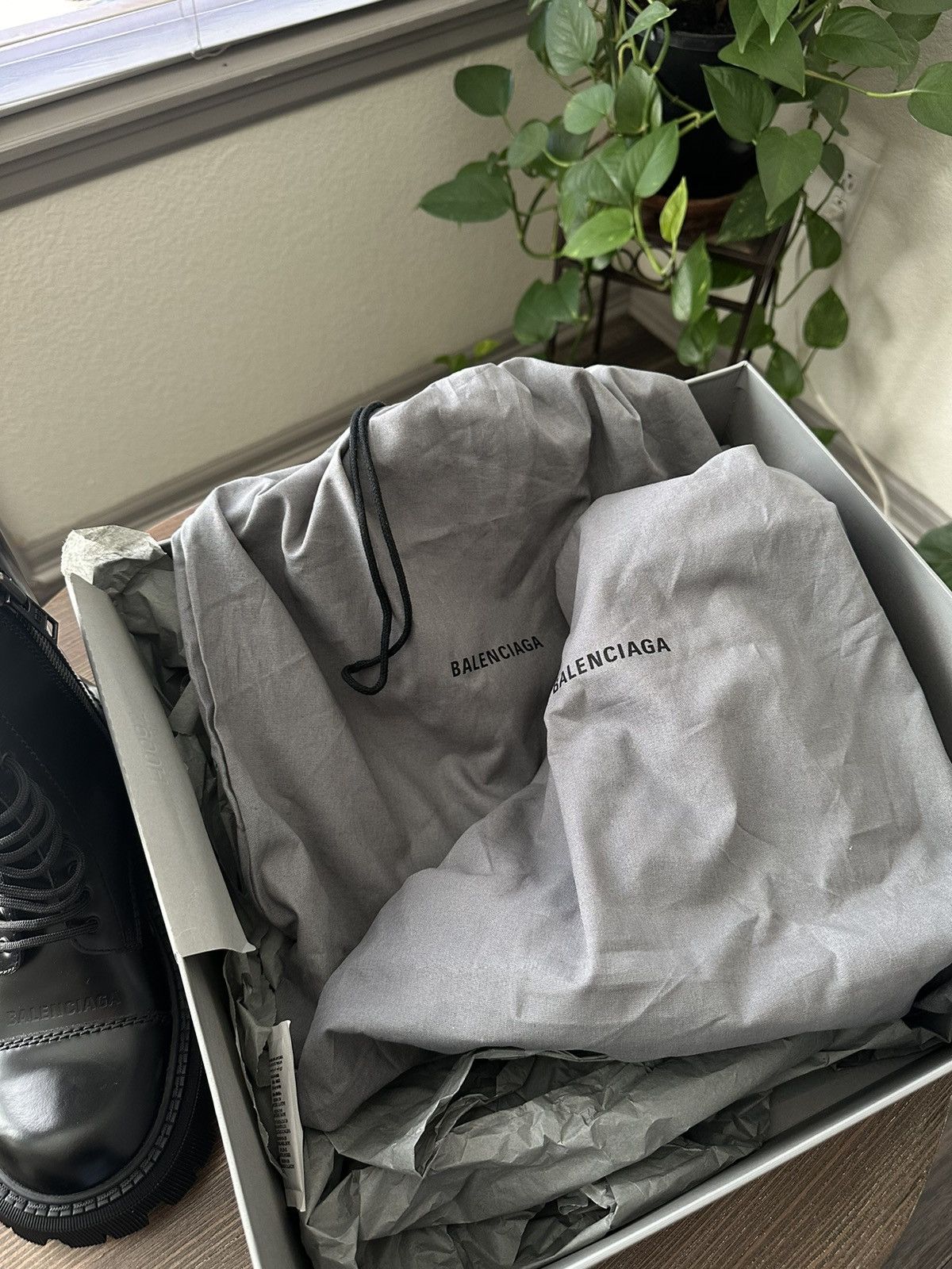 Balenciaga tractor lace up boots