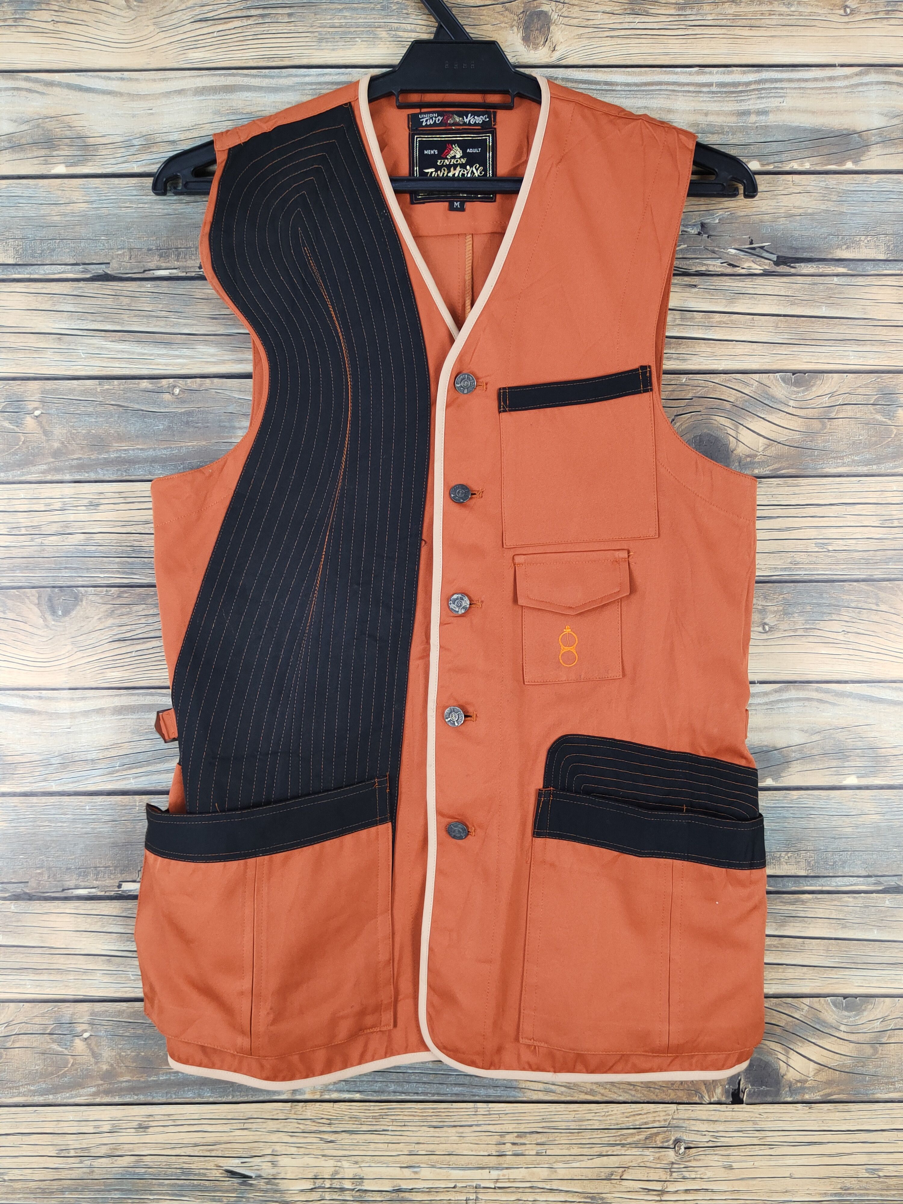 Japanese Brand × Vintage Vintage Union Two Horse Orange Black Vests Size US M / EU 48-50 / 2 - 1 Thumbnail