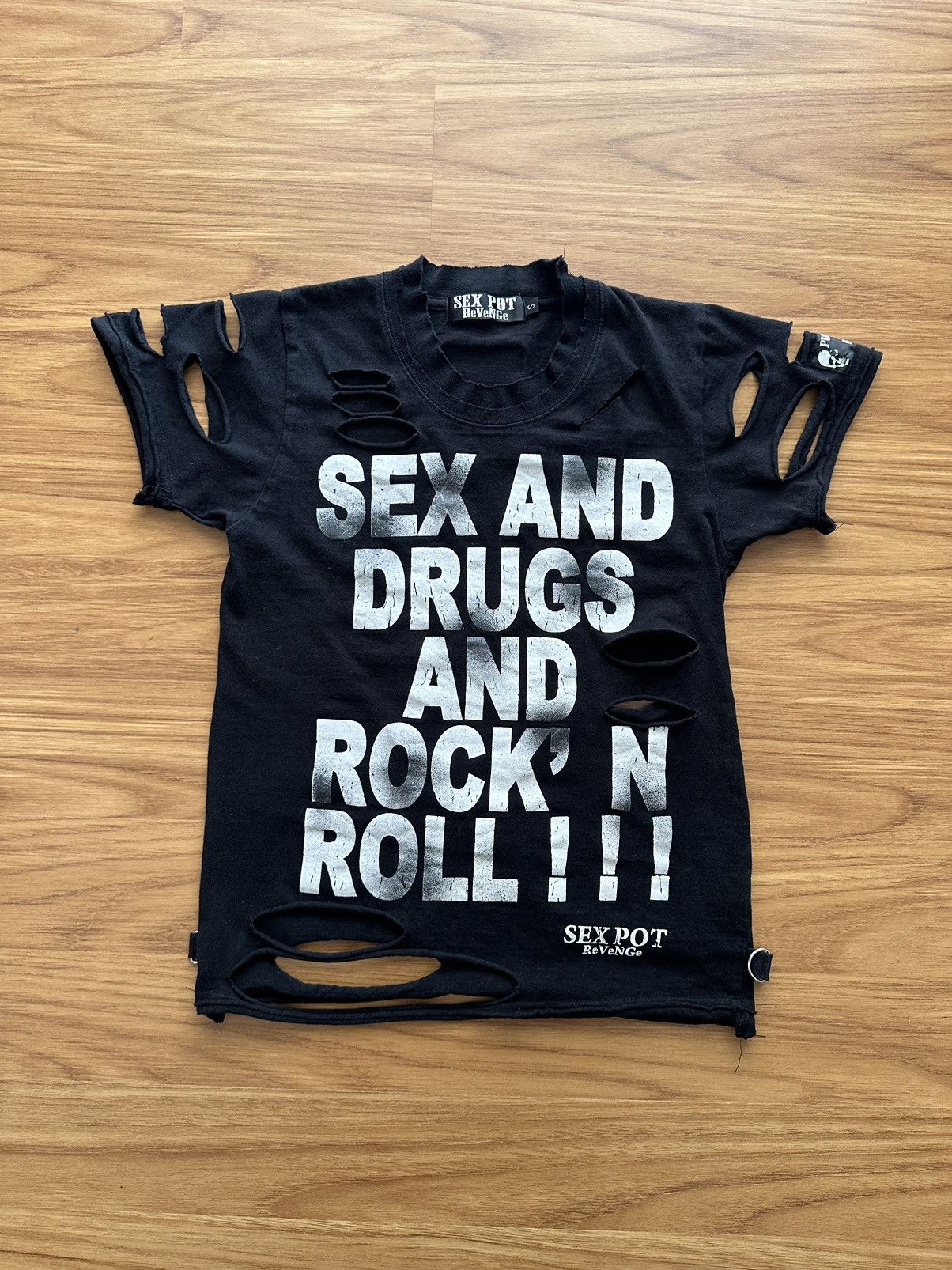 Sex Pot ReVeNGe Sex Pot Revenge “Sex Drug & Rock Roll” Distressed Punk Shirt Size US S / EU 44-46 / 1 - 3 Thumbnail