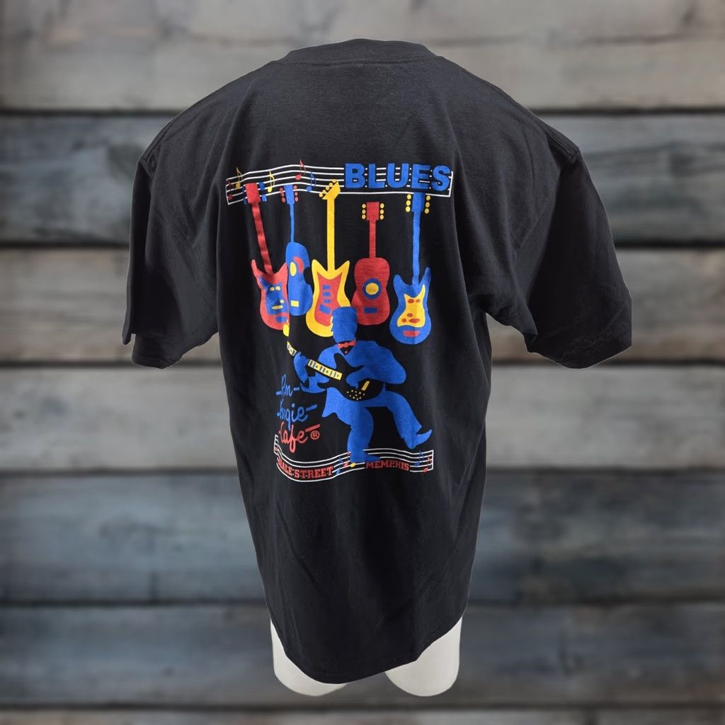 Gildan Rum Boogie Cafe Shirt Mens XL Beale Street Memphis Black Guitars Size US XL / EU 56 / 4 - 1 Thumbnail
