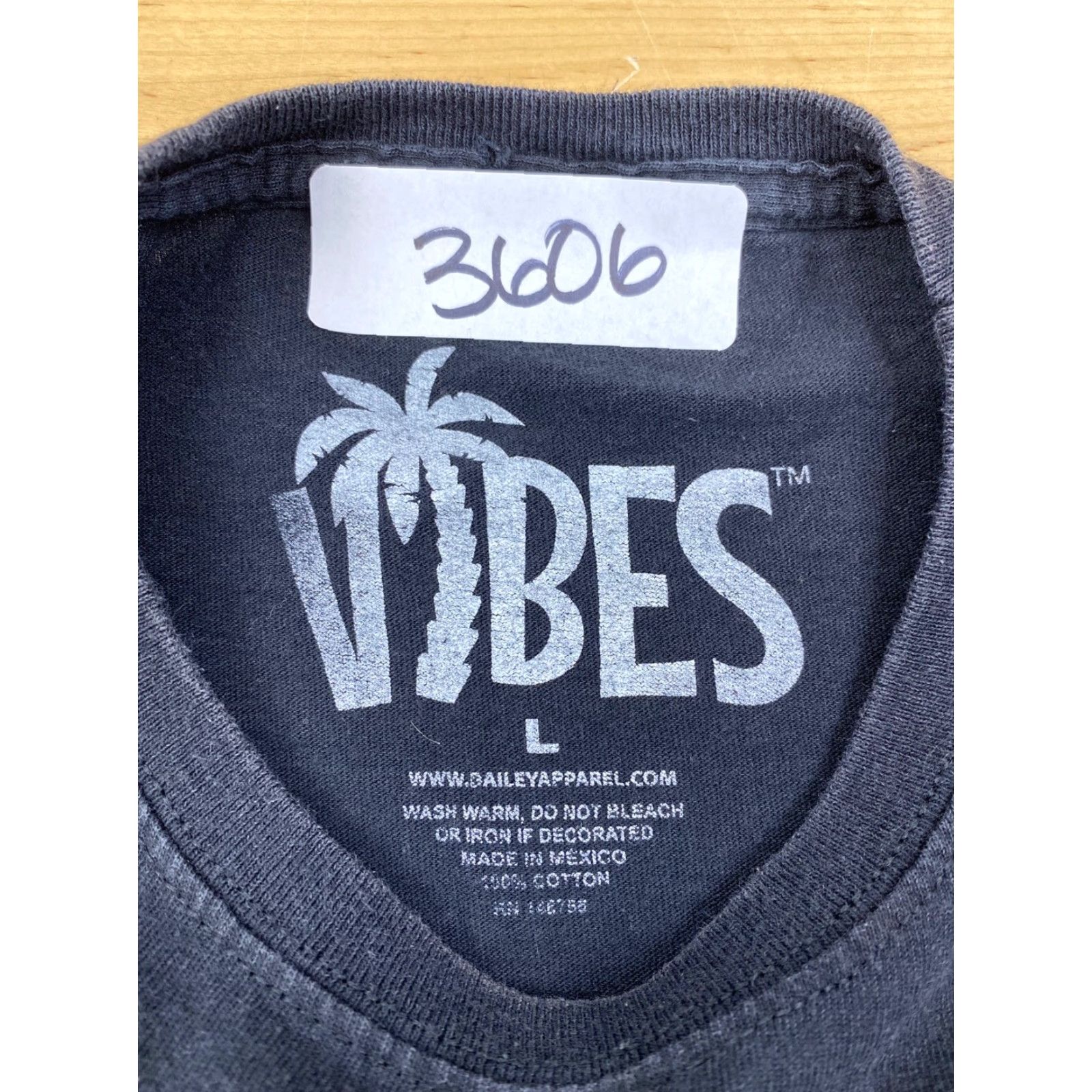 VIBE Vibes Hustle 3606 T-Shirt Mens | Black Short Sleeve Crew Neck Cotton Logo Extra-Slim Size US S / EU 44-46 / 1 - 5 Thumbnail
