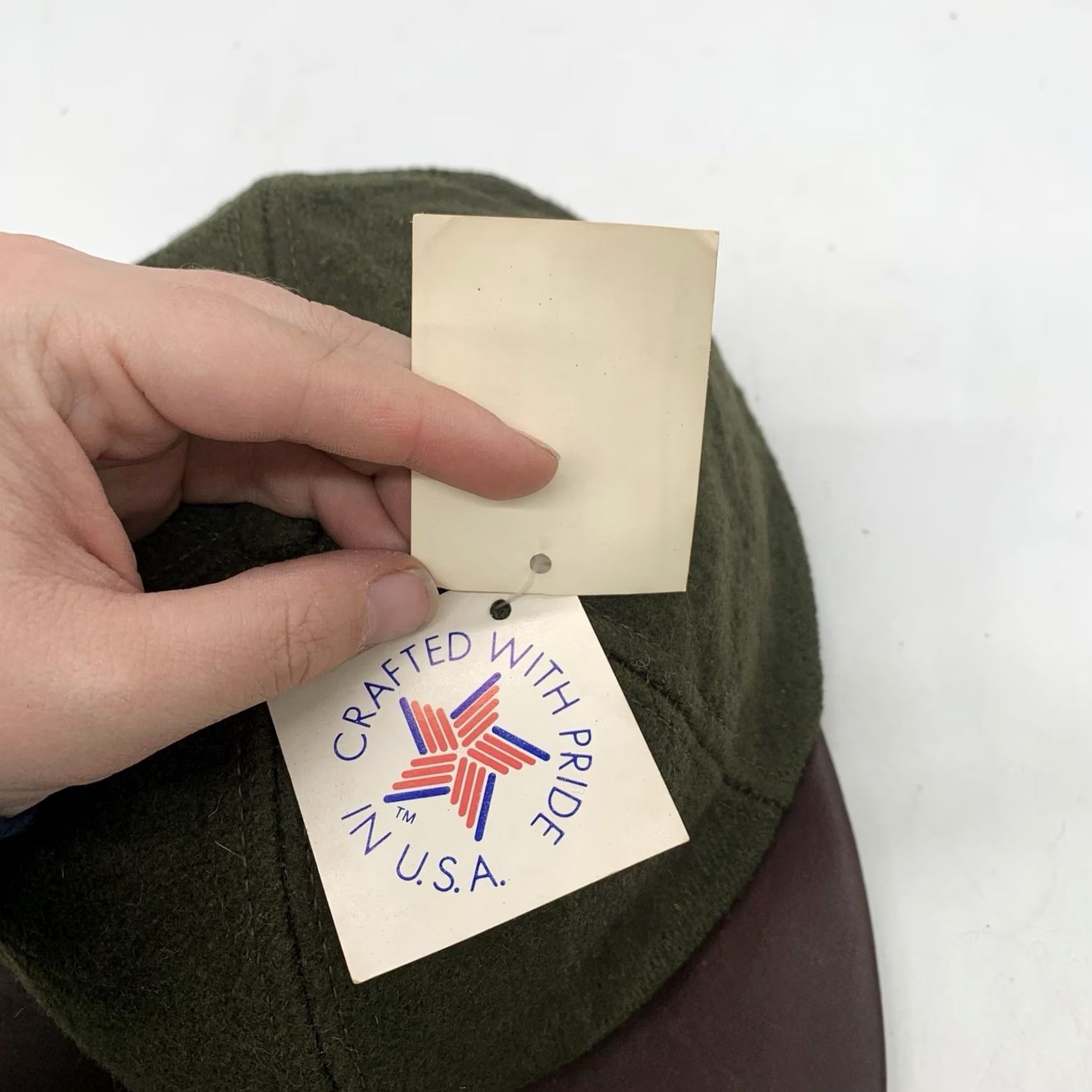 American Eagle Outfitters VINTAGE American Eagle Outfitters Hat Cap Adjustable Strap Wool Made USA NEW Mens Baseball Cap Green Suede Wool Twill Size ONE SIZE - 5 Thumbnail