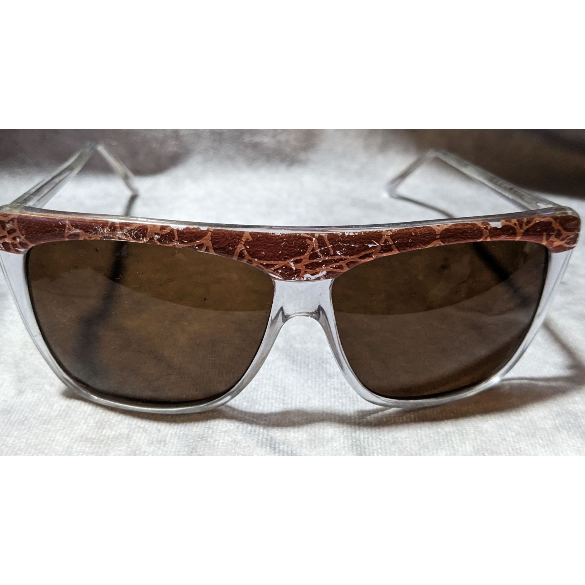 Other Clear And Brown Retro Chunky Korean Sunglasses Size ONE SIZE - 1 Thumbnail