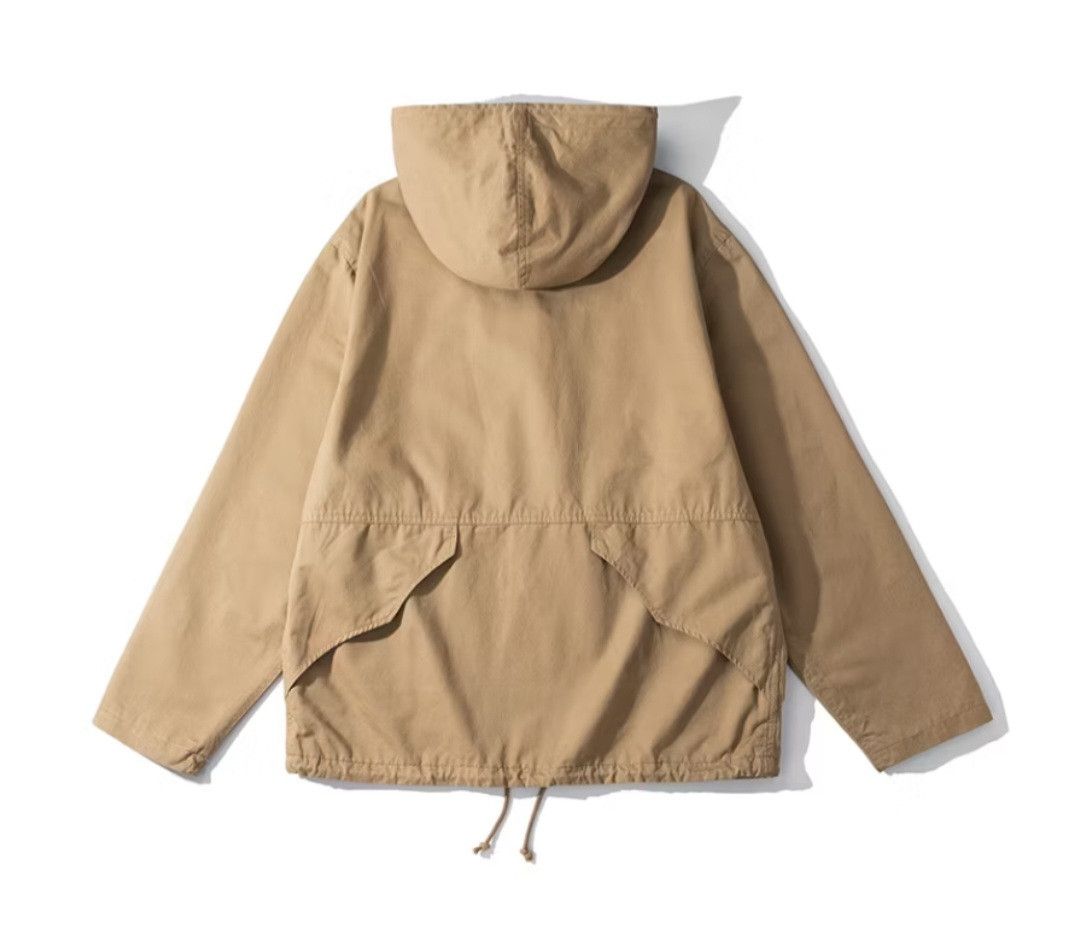 Khaki colour combat style hoodie jacket
