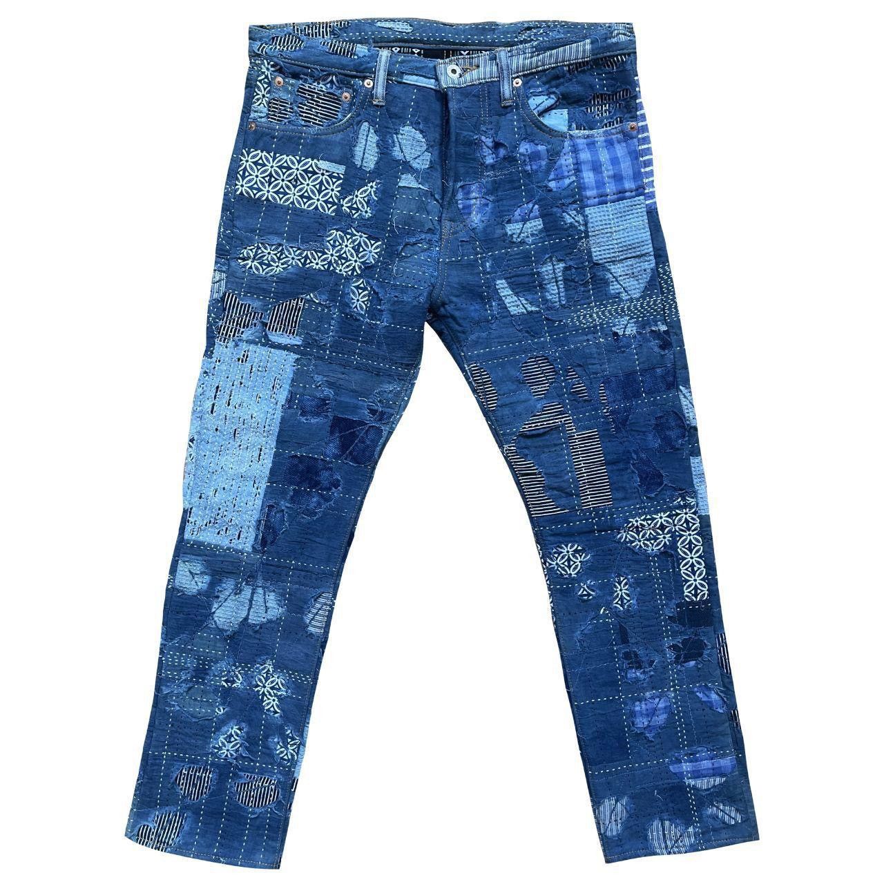 Kapital Indigo Boro Sashiko Distressed Jeans Size US 32 / EU 48 - 1 Thumbnail