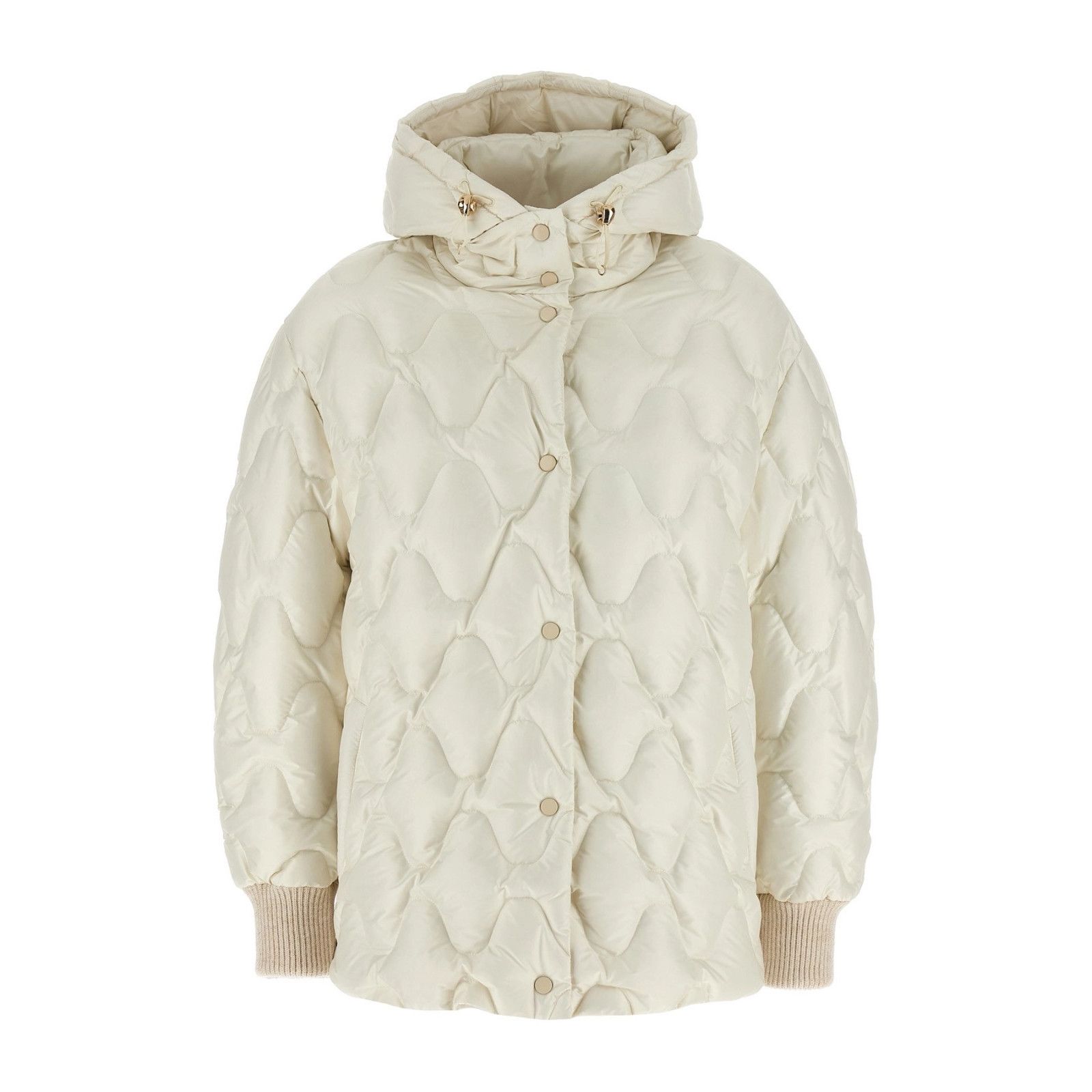 FABIANA FILIPPI Hooded Down White Quilted Jacket New & Authe