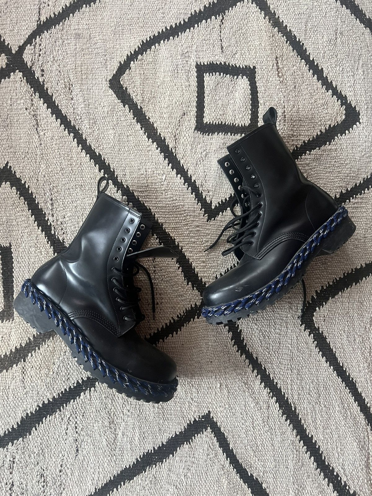 Pre-owned Balenciaga Rope Lace Boots In Black