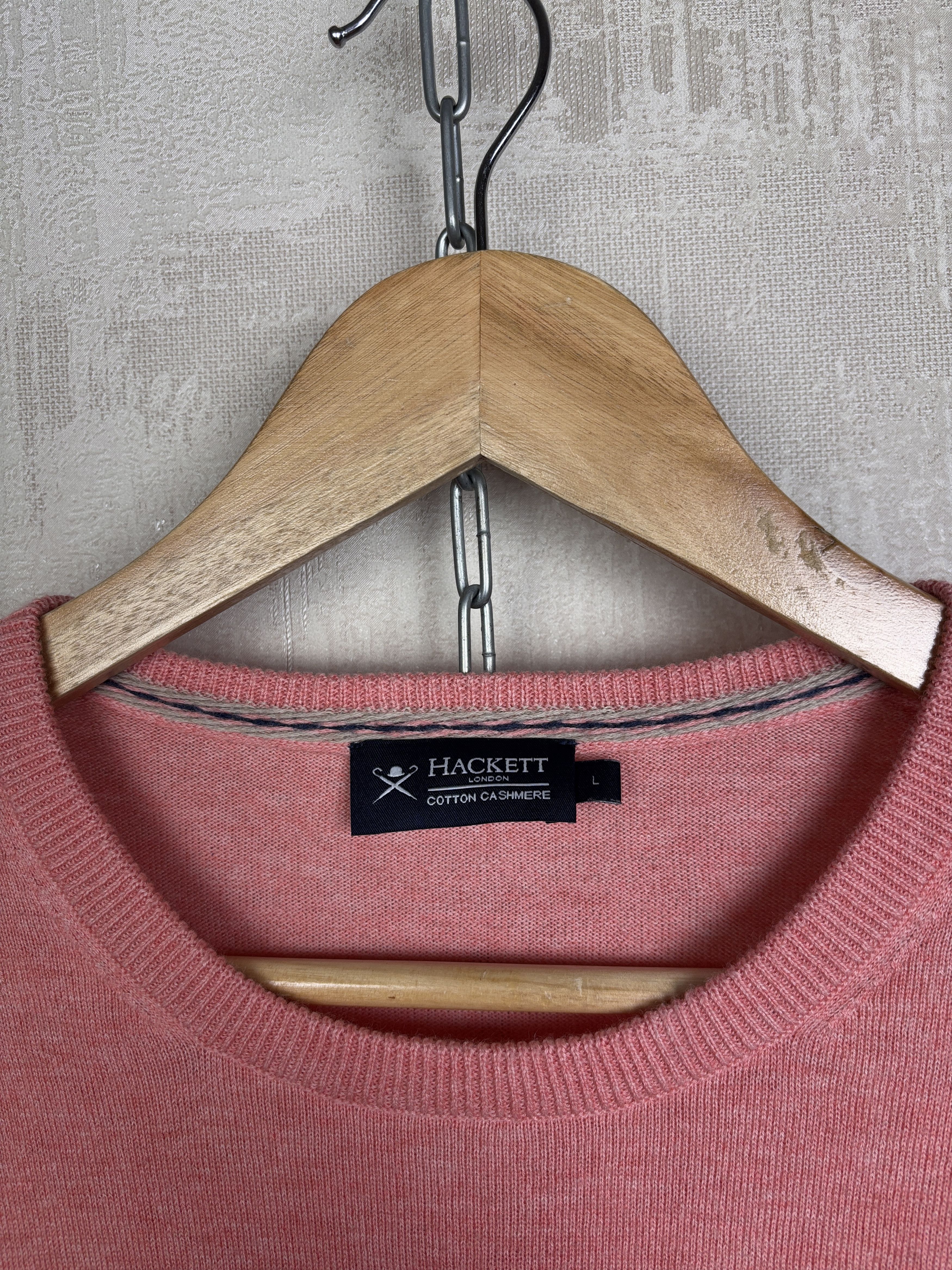Hackett Hackett London Cotton Cashmere Crew Sweater Elbow Pads Coral Size US L / EU 52-54 / 3 - 5 Thumbnail