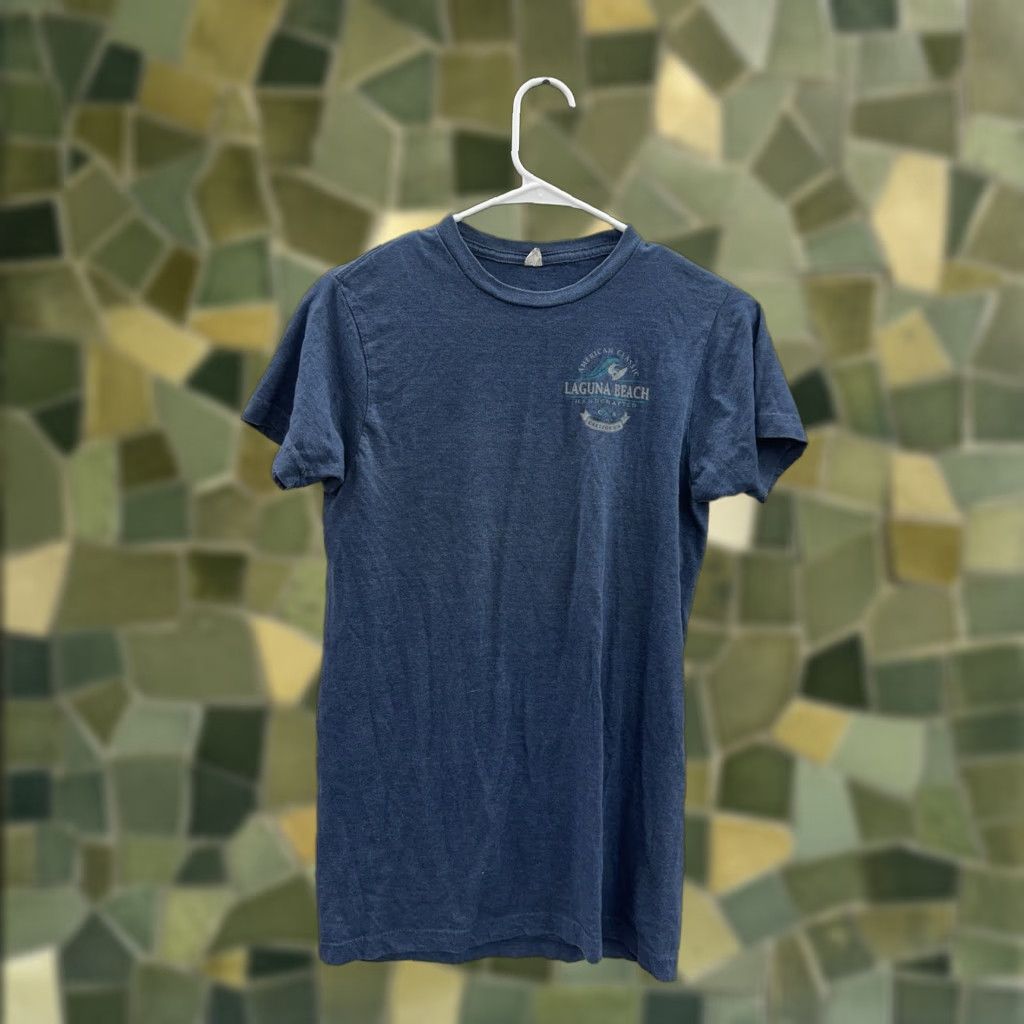Vintage Smart Blanks T-Shirt Blue Laguna Beach Graphic Short Sleeve Women Small Regular Cotton Polyester Size M / US 6-8 / IT 42-44 - 1 Thumbnail