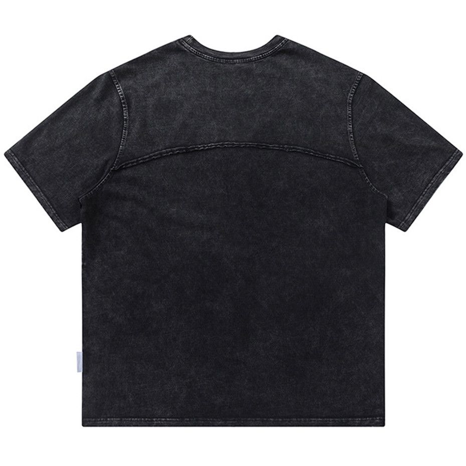 Designer Distressed Seam Lining Centre Logo Oversized Tee Size US L / EU 52-54 / 3 - 2 Thumbnail