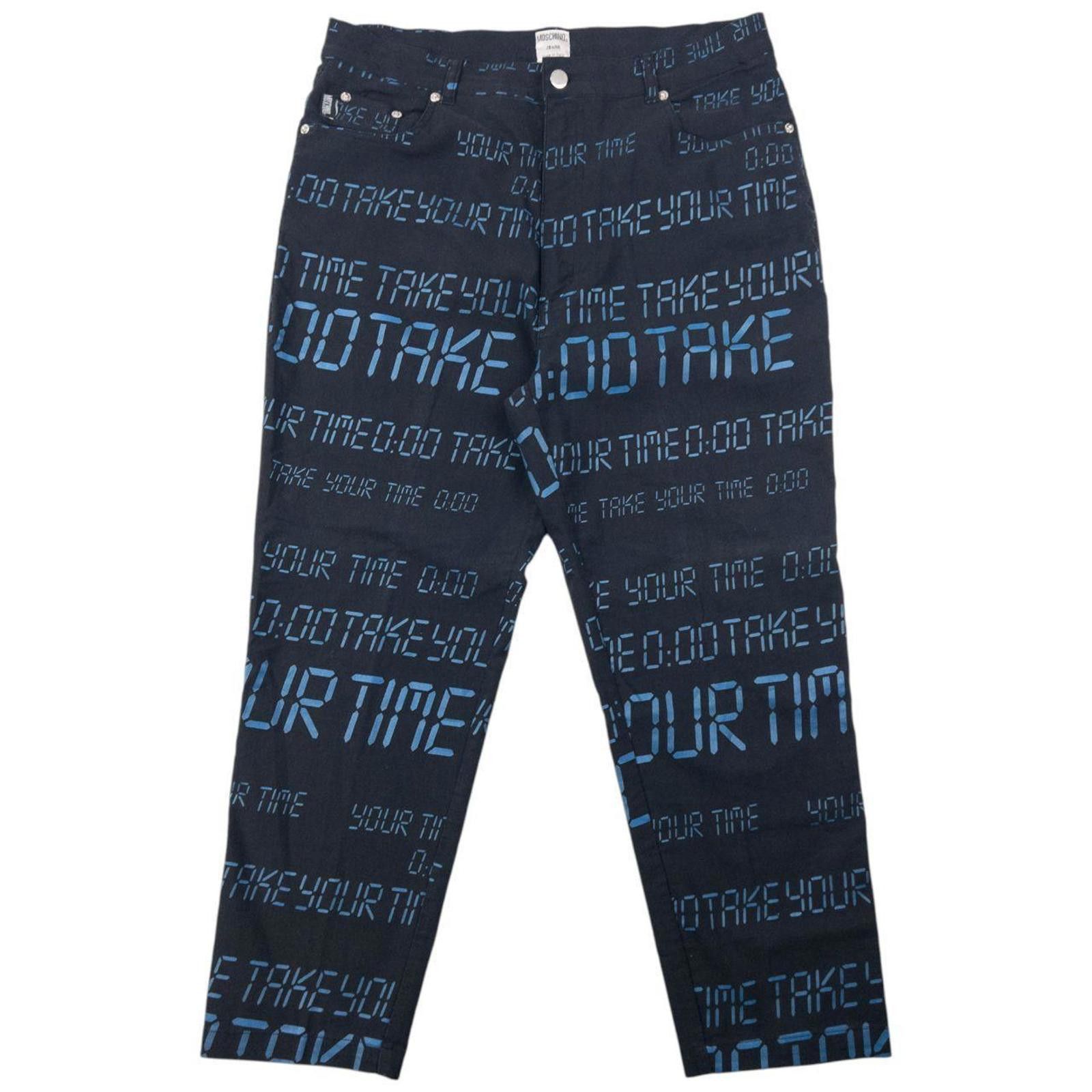 Moschino Vintage 2000s Moschino Jeans Take Your Time Digital Trousers Size US 36 / EU 52 - 1 Thumbnail
