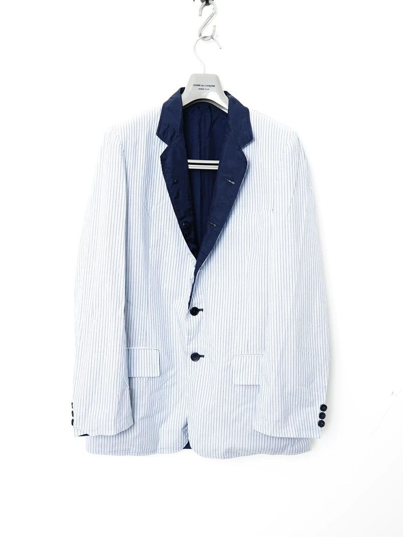 Yohji Yamamoto yohji yamamoto size 2 Spring-summer striped blazer 2503-Ne Size 36S - 1 Thumbnail
