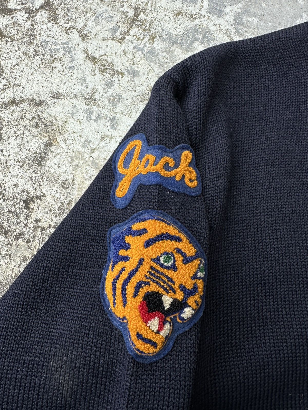 Vintage 50s Numbered 58 letterman navy tiger football Cardigan Size US M / EU 48-50 / 2 - 4 Thumbnail