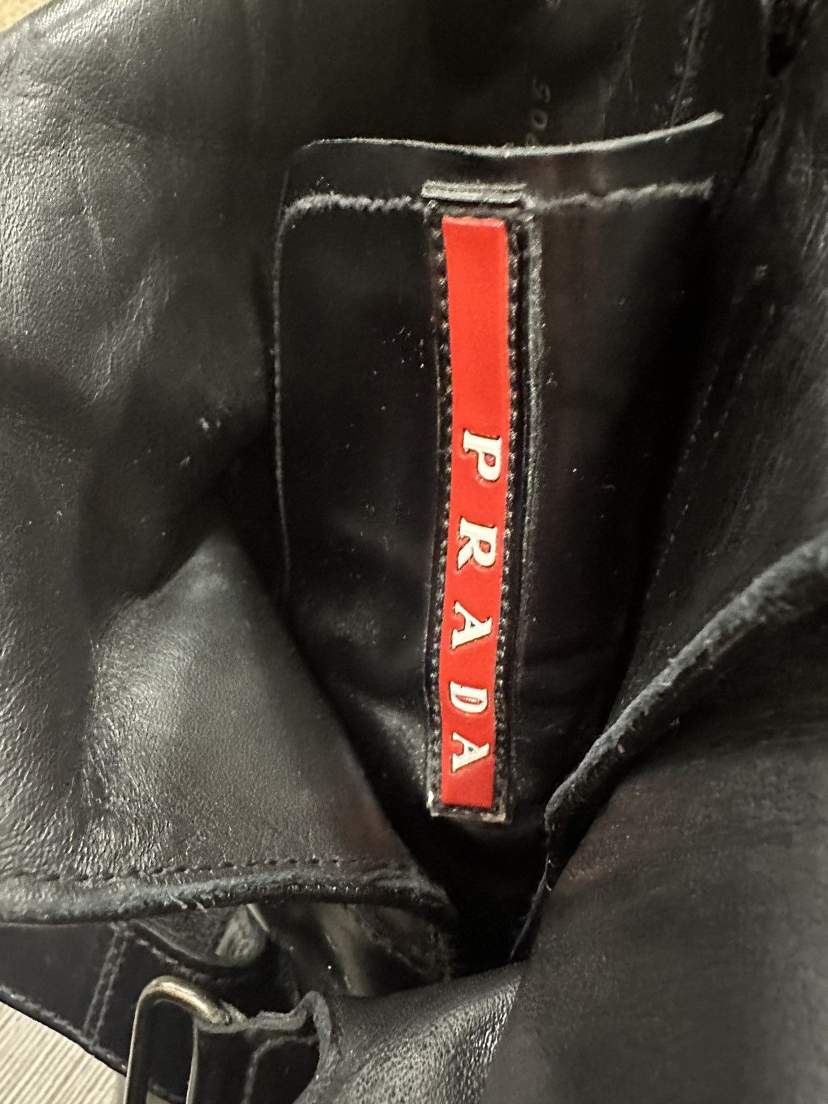 Leather × Prada × Vintage Vintage early 2000s Prada leather moto boots size 8,5 Size US 8.5 / EU 41-42 - 7 Thumbnail